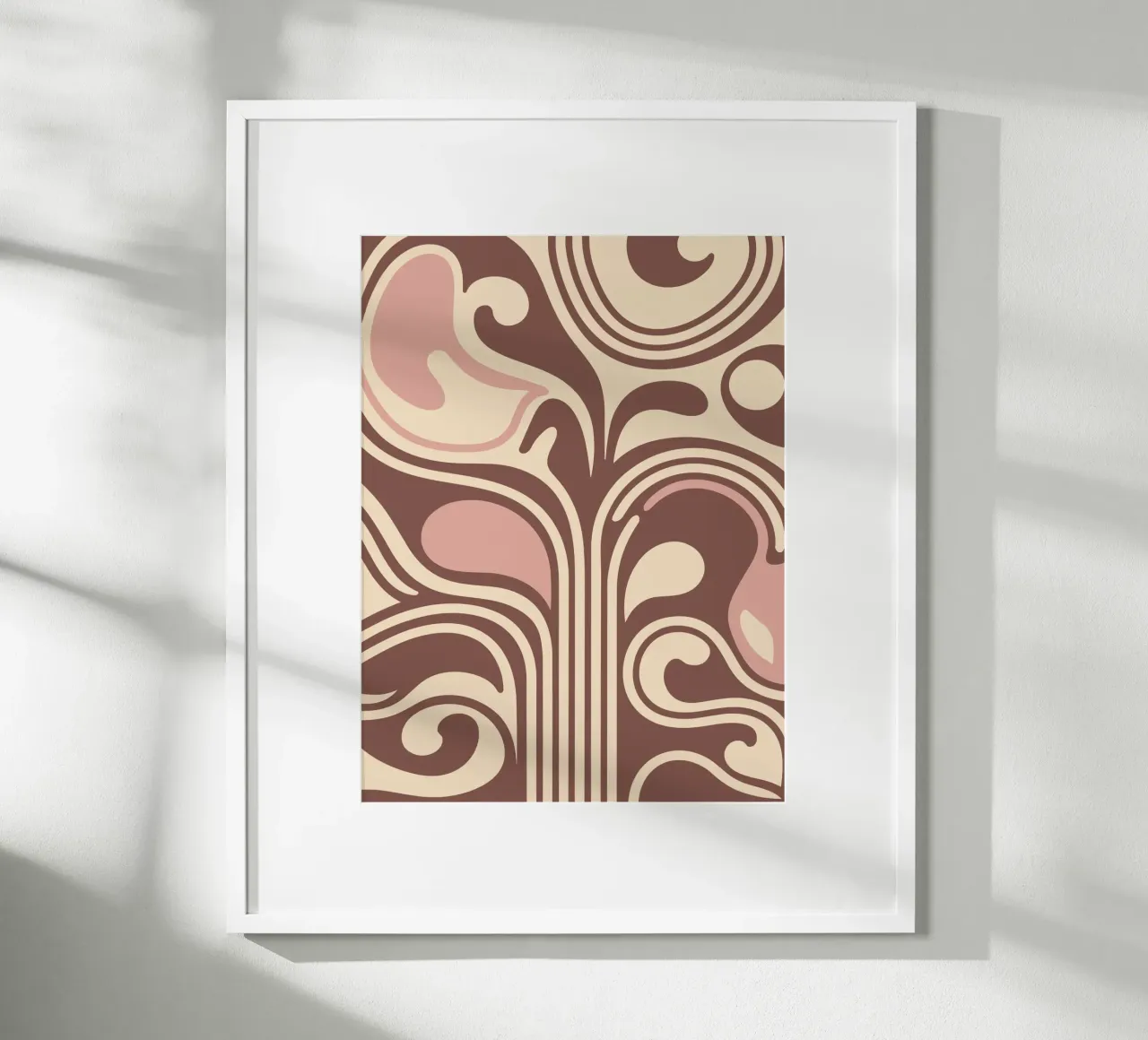 Boho Flow – Abstract Earthy Pastel Design poster con telaio in alluminio da Soleil Basque
