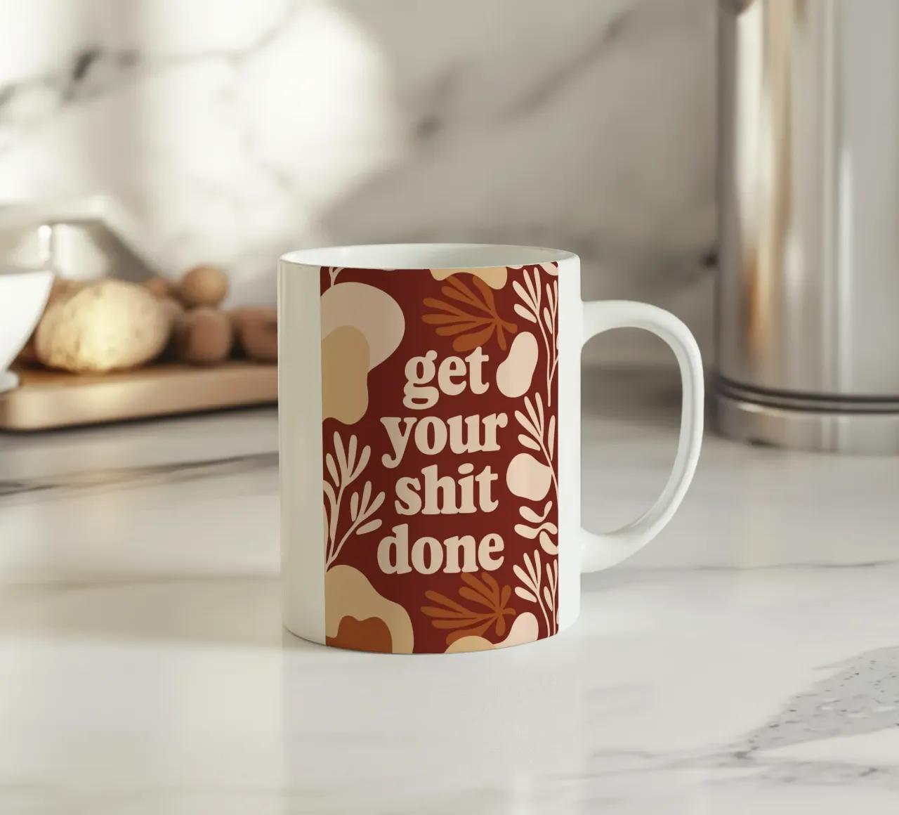 Get Your Shit Done – Bold Boho Motivational tazza in ceramica da Soleil Basque