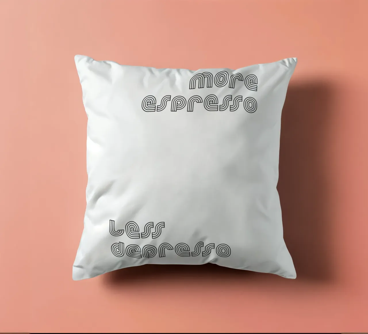 More Espresso Less Depresso cuscino da YV TYPOGRAPHY