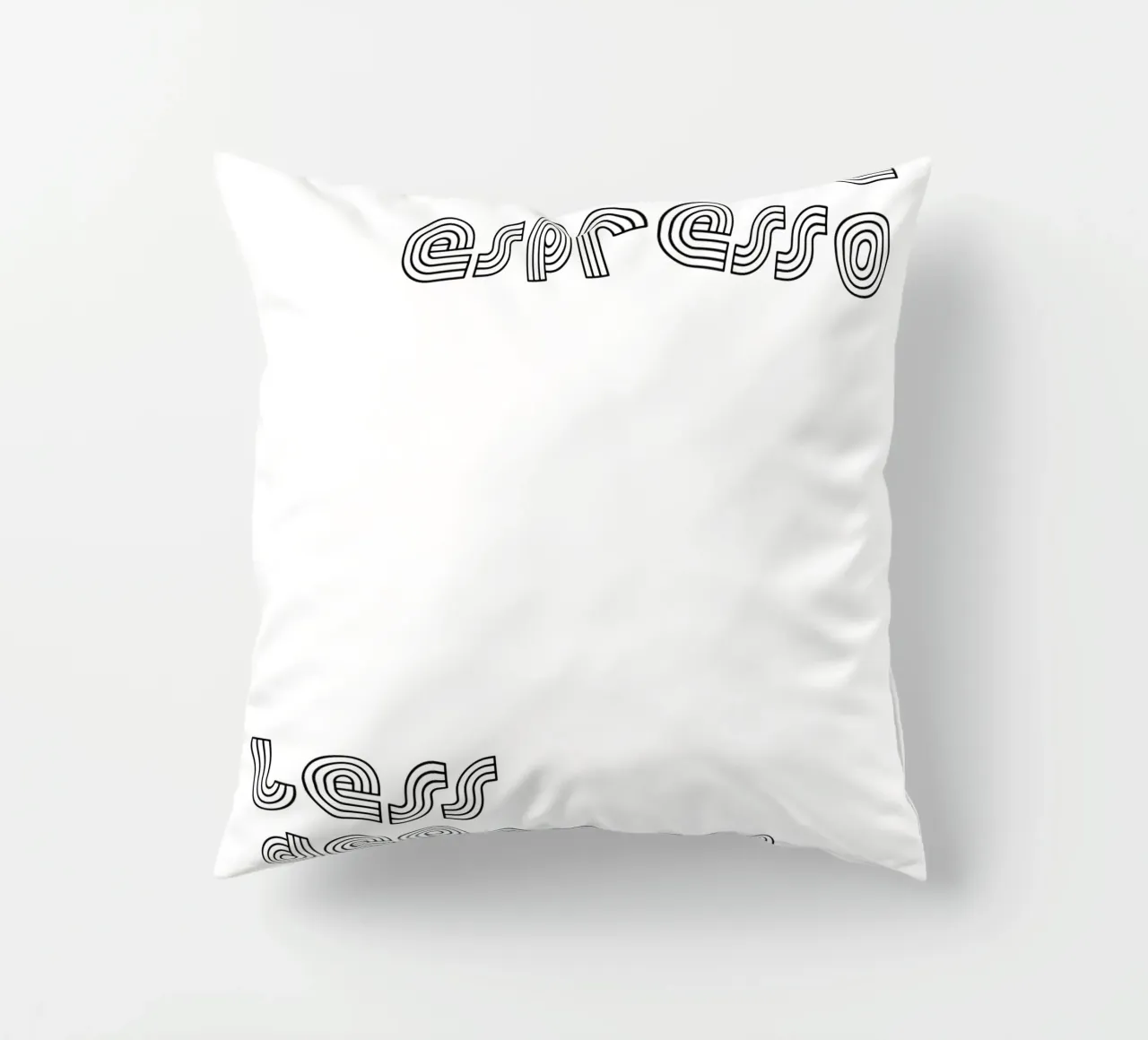 More Espresso Less Depresso cuscino da YV TYPOGRAPHY