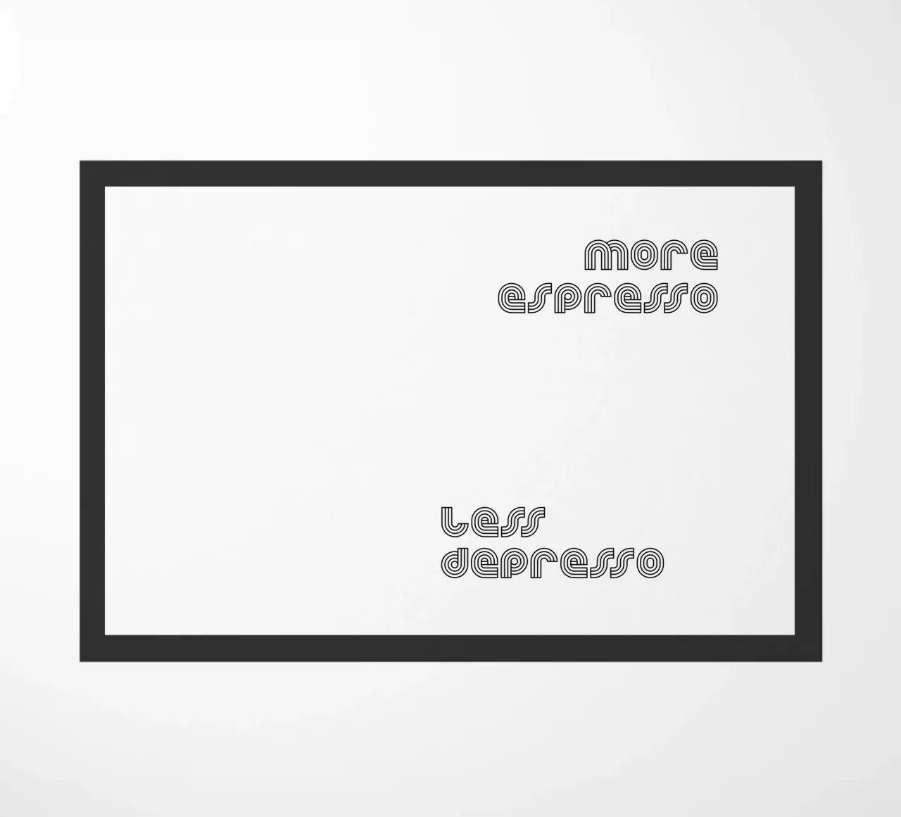 More Espresso Less Depresso zerbino da YV TYPOGRAPHY
