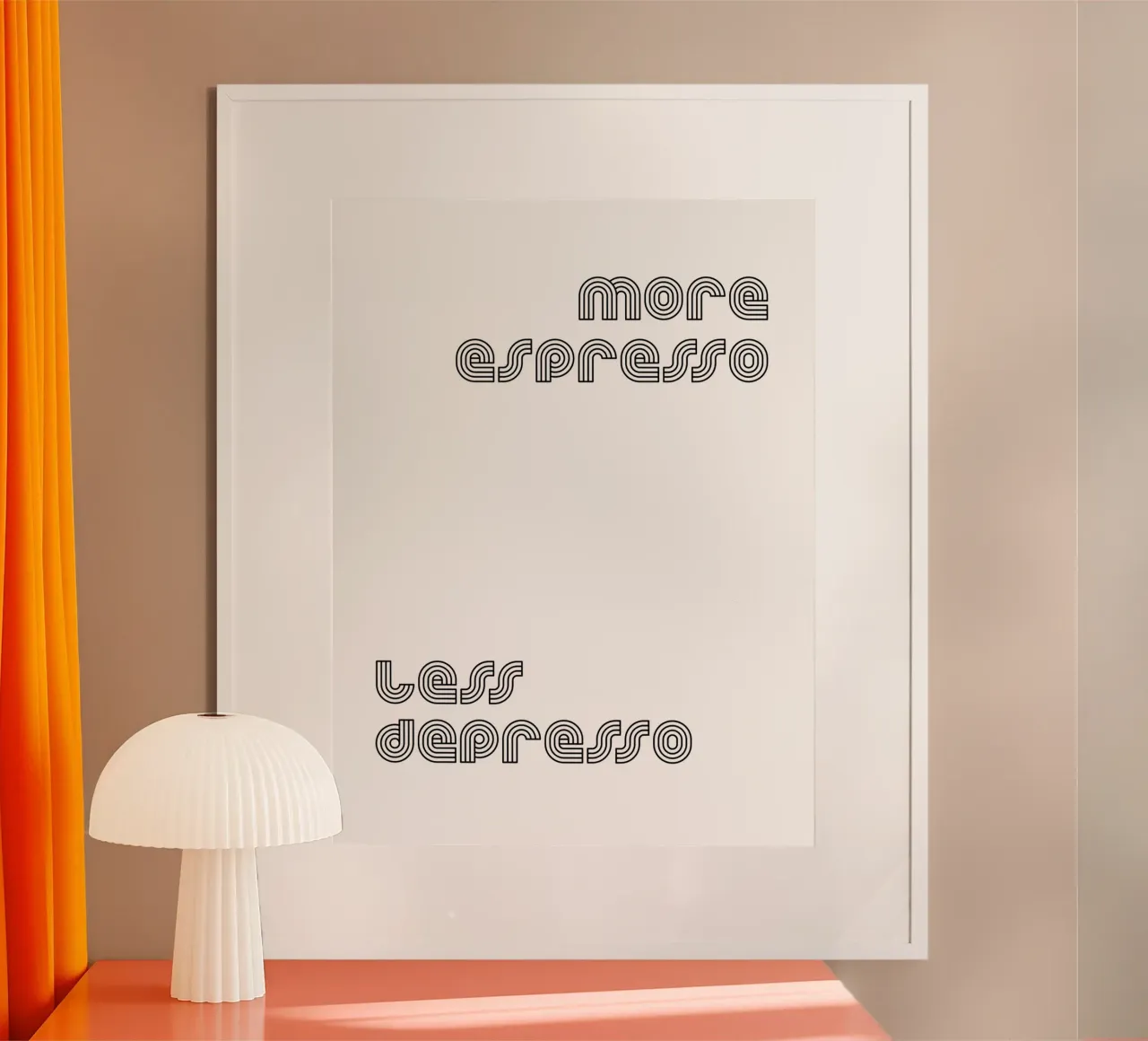 Plus d'Espresso Moins de Depresso poster de YV TYPOGRAPHY