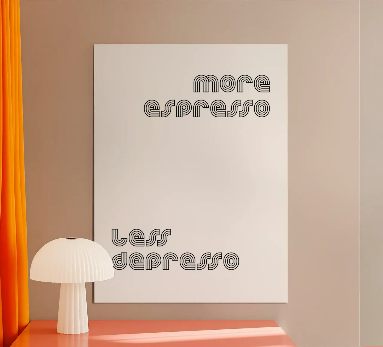 Plus d'Espresso Moins de Depresso poster de YV TYPOGRAPHY