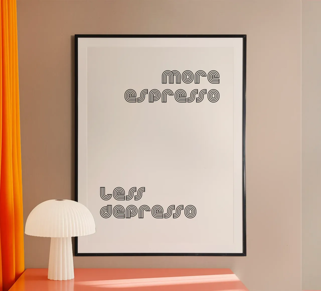 Plus d'Espresso Moins de Depresso poster de YV TYPOGRAPHY
