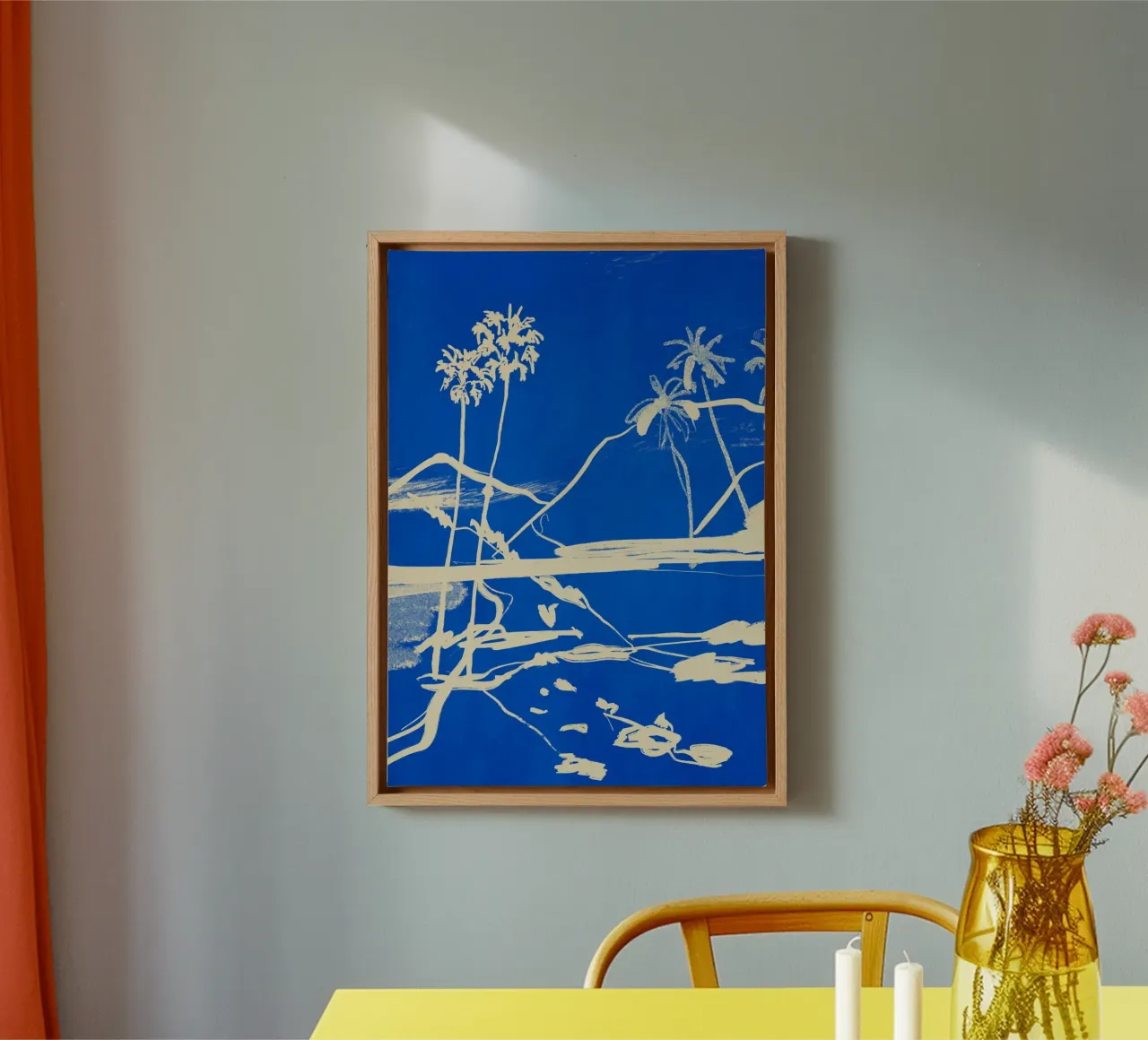 Landschapsschets 9 canvas met Baklijst van LeaDArt