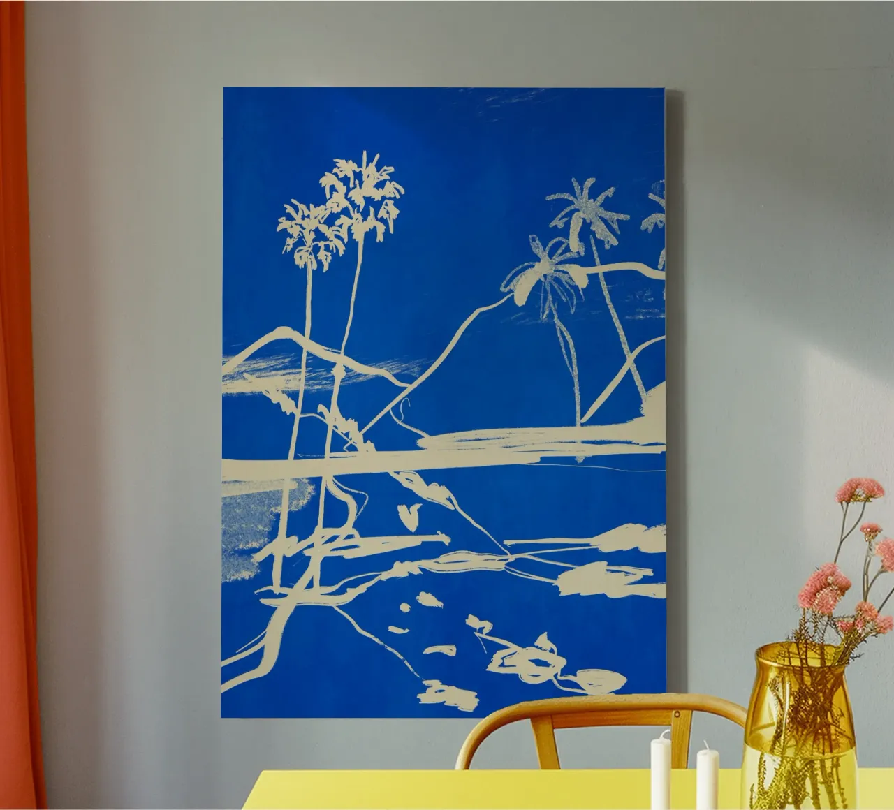 Landschapsschets 9 canvas met Baklijst van LeaDArt