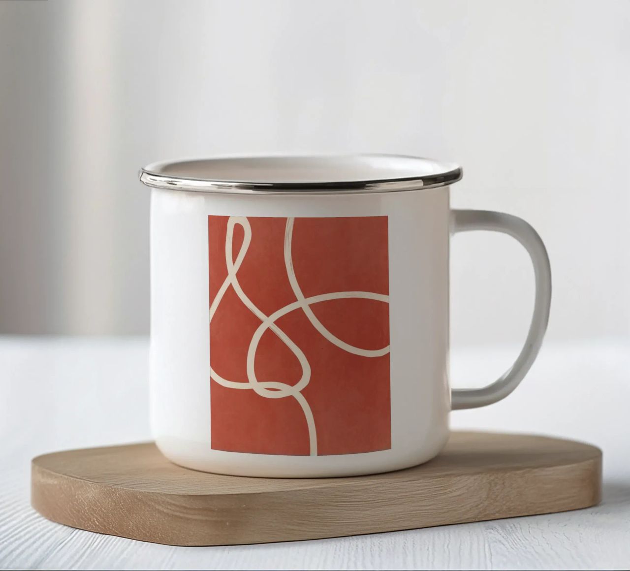 Linea astratta 42 tazza in smalto da LeaDArt