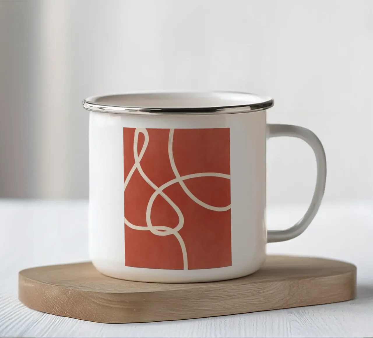 Linea astratta 42 tazza in smalto da LeaDArt