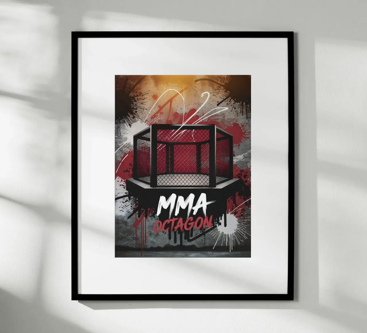 Combattimento urbano di MMA: l'ottagono poster con telaio in alluminio da GameDay Studio