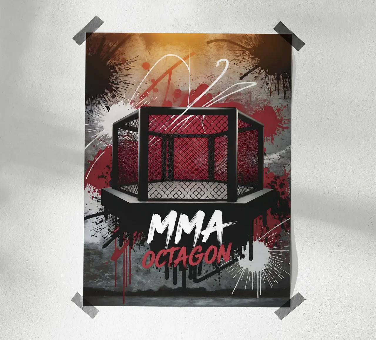 Combattimento urbano di MMA: l'ottagono poster con telaio in alluminio da GameDay Studio