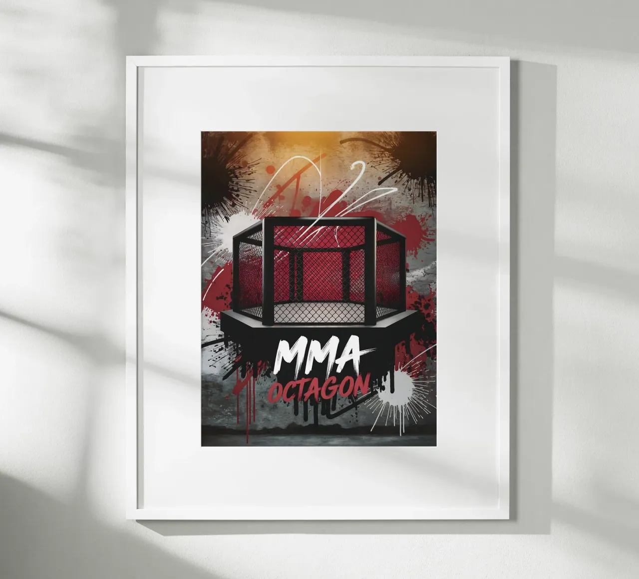 Combattimento urbano di MMA: l'ottagono poster con telaio in alluminio da GameDay Studio