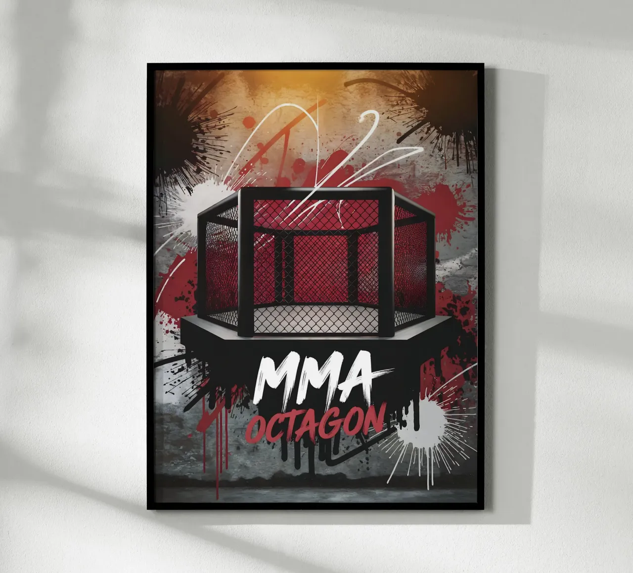 Combattimento urbano di MMA: l'ottagono poster con telaio in alluminio da GameDay Studio