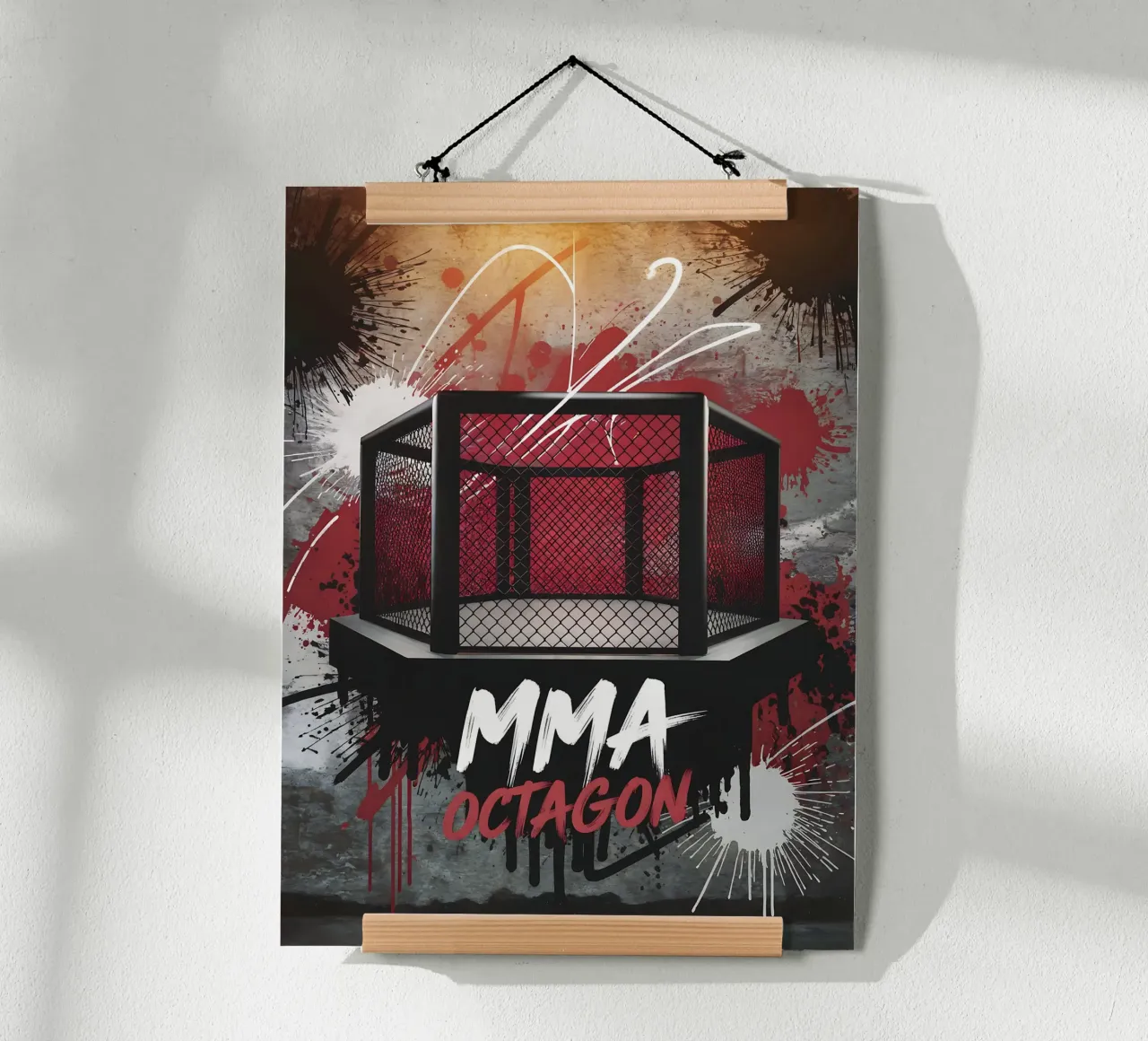 Combattimento urbano di MMA: l'ottagono poster con telaio in alluminio da GameDay Studio
