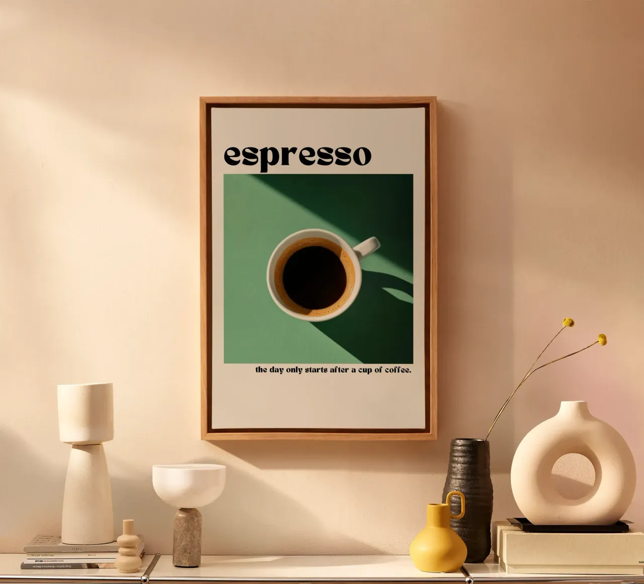 espresso tela con Cornice a cassetta da NORDLICHT DESIGNS