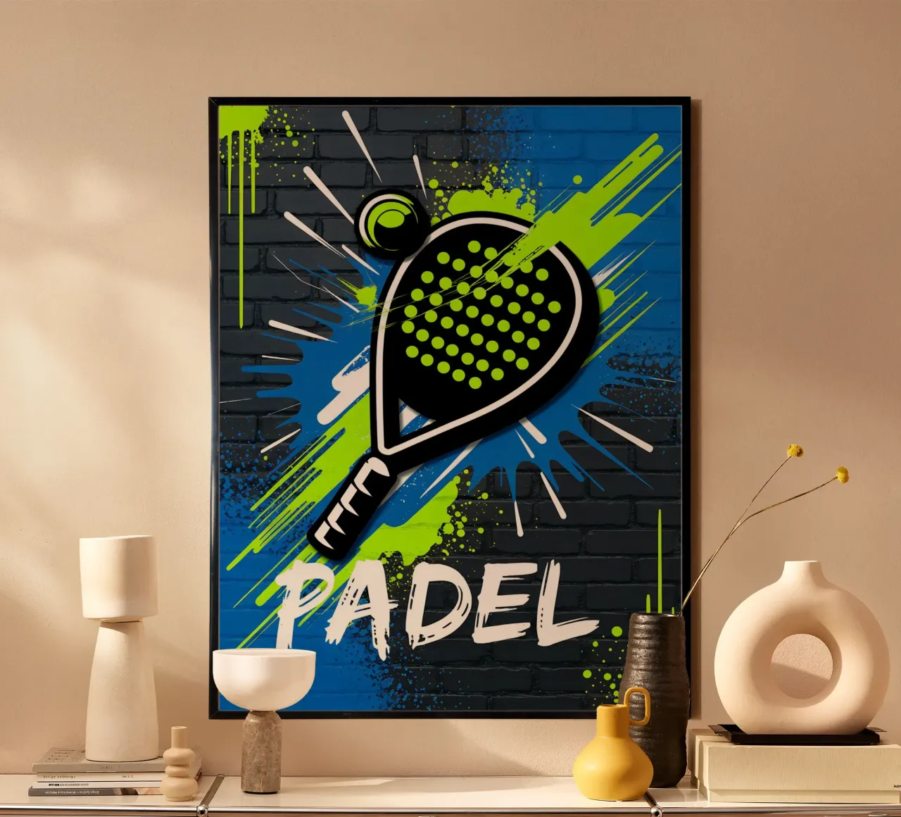 Padel: Urban Graffiti poster con telaio in alluminio da GameDay Studio