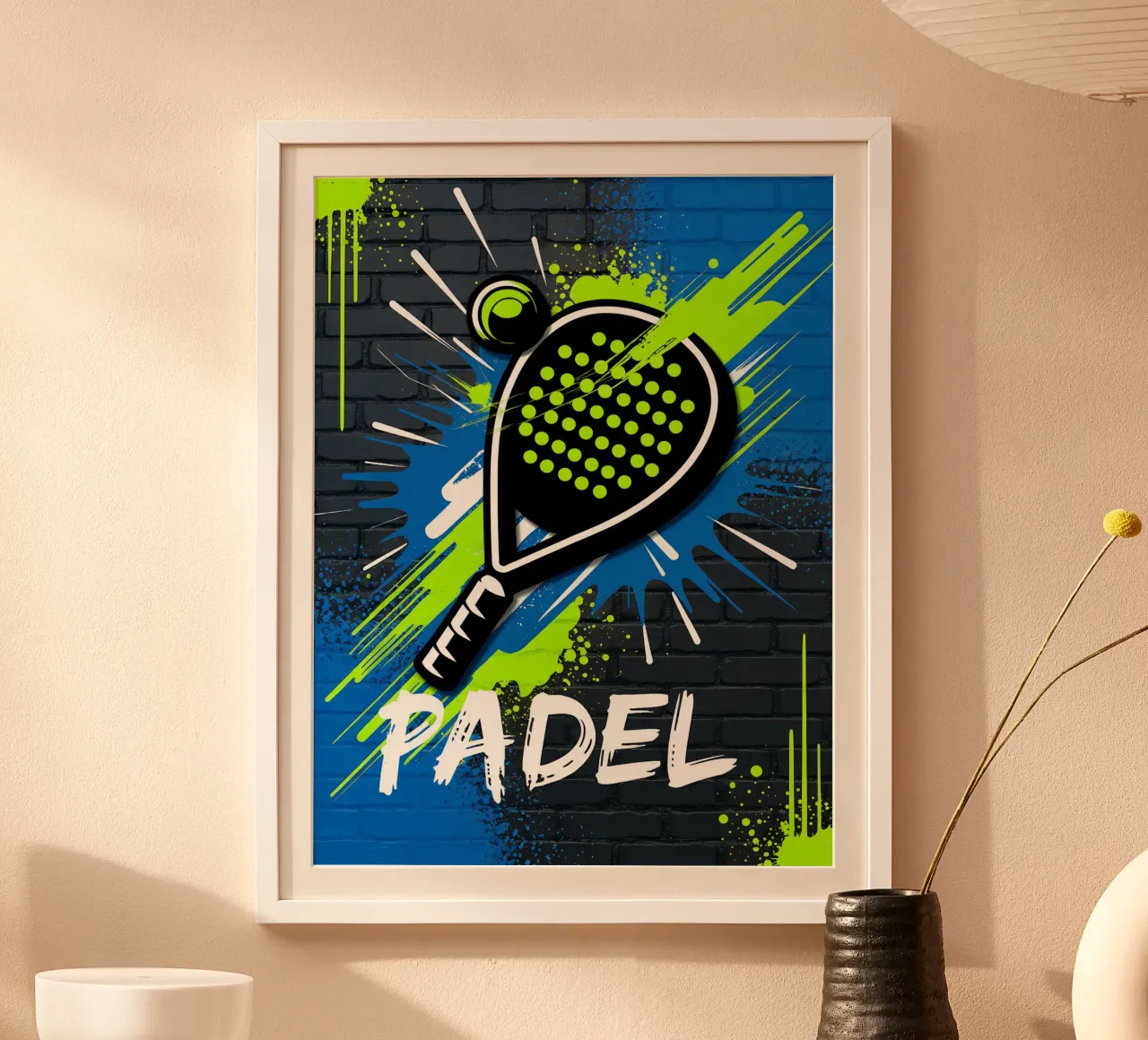 Padel: Urban Graffiti poster con telaio in alluminio da GameDay Studio