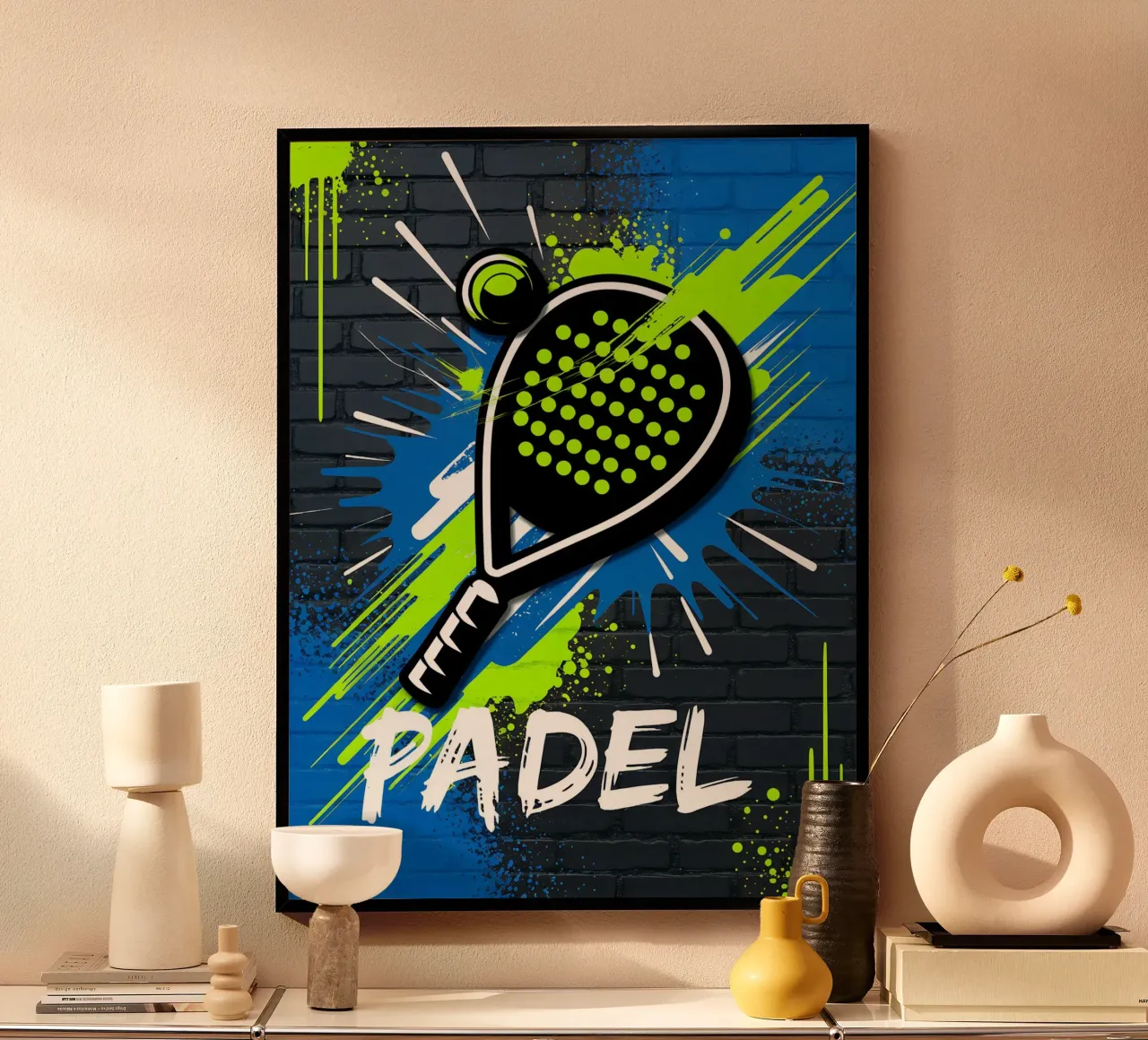 Padel: Urban Graffiti poster con telaio in alluminio da GameDay Studio