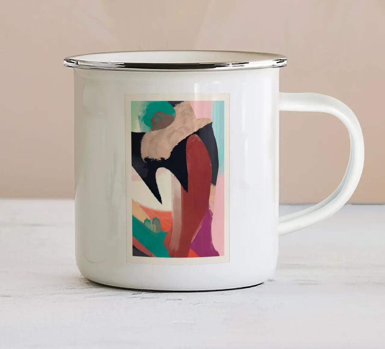 Pittura astratta 3 tazza in smalto da LeaDArt