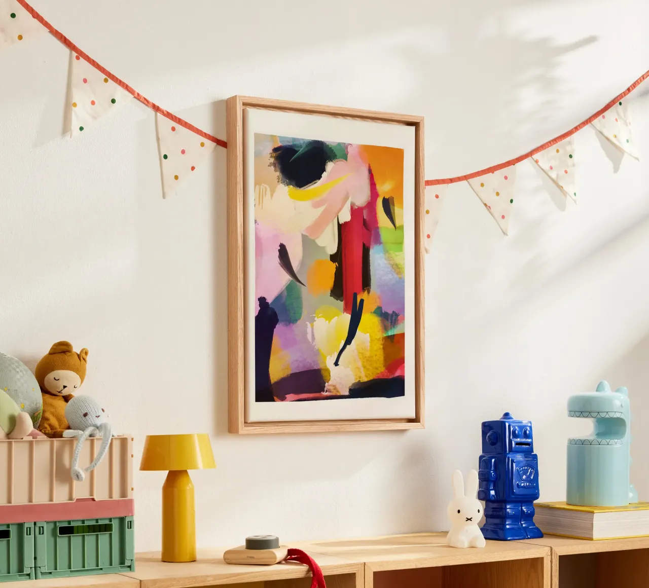 Pittura astratta 5 tela con Cornice a cassetta da LeaDArt