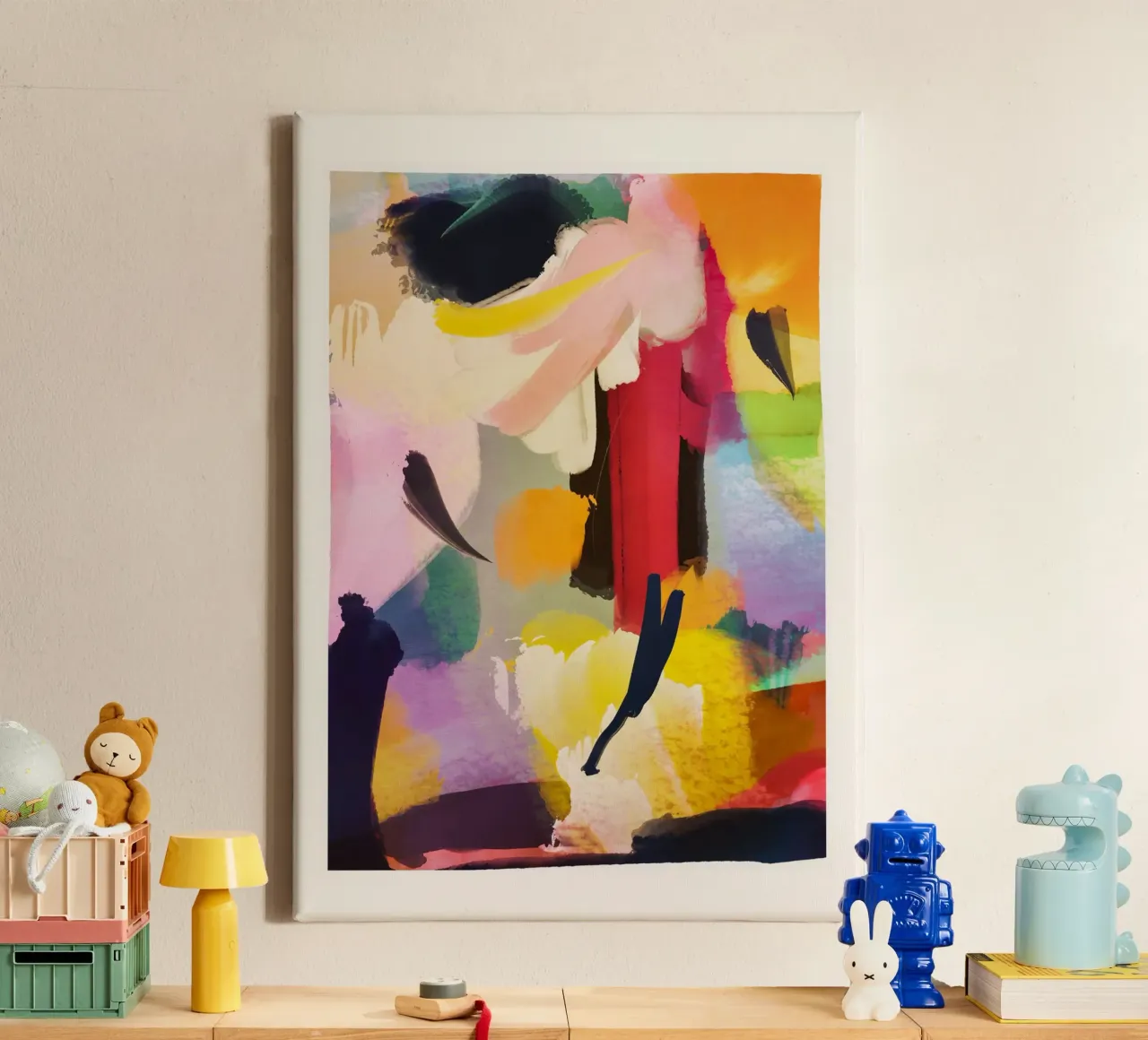 Pittura astratta 5 tela con Cornice a cassetta da LeaDArt