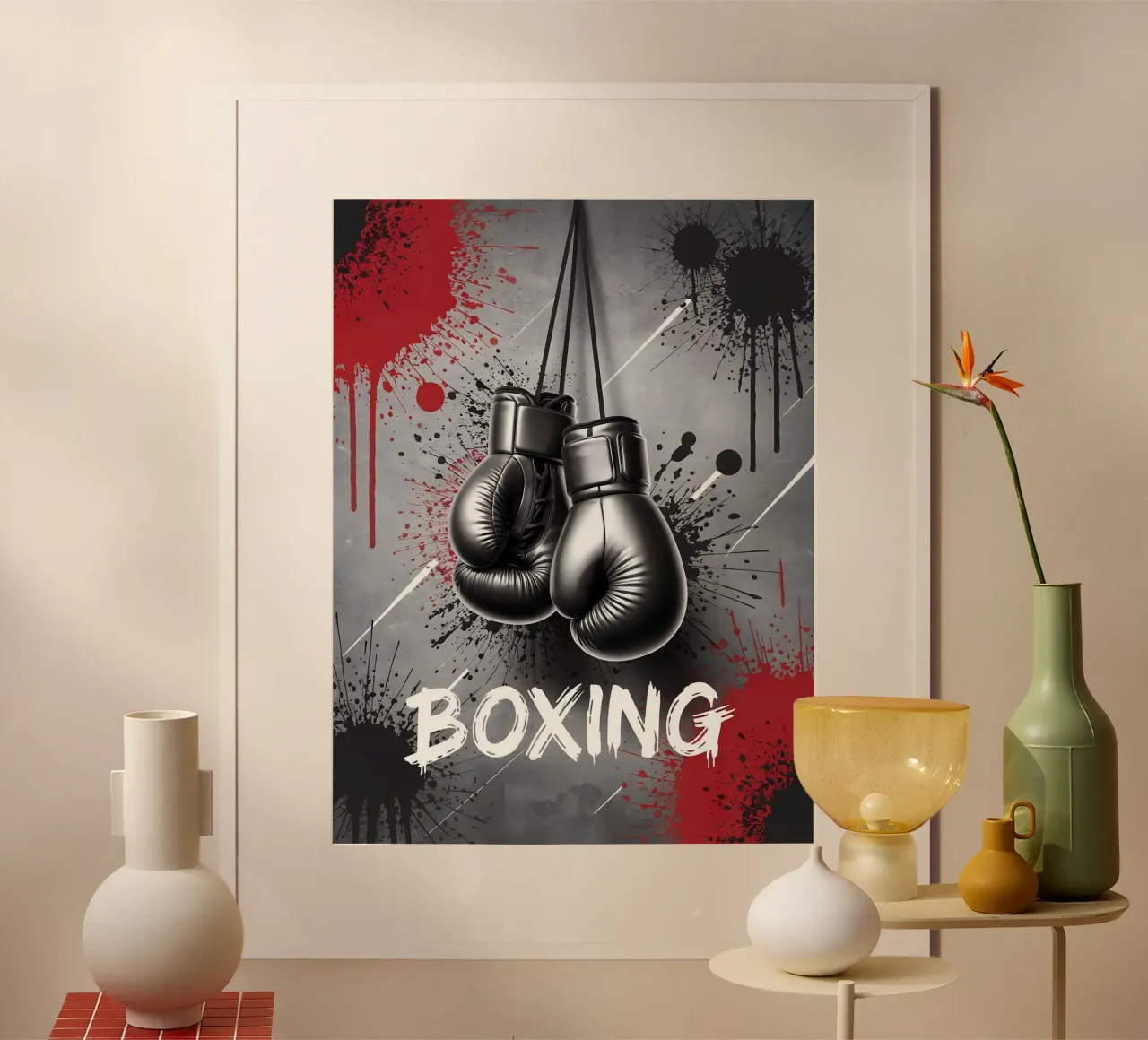 Boxe: Guantoni da pugile Graffiti poster con telaio in plastica da GameDay Studio