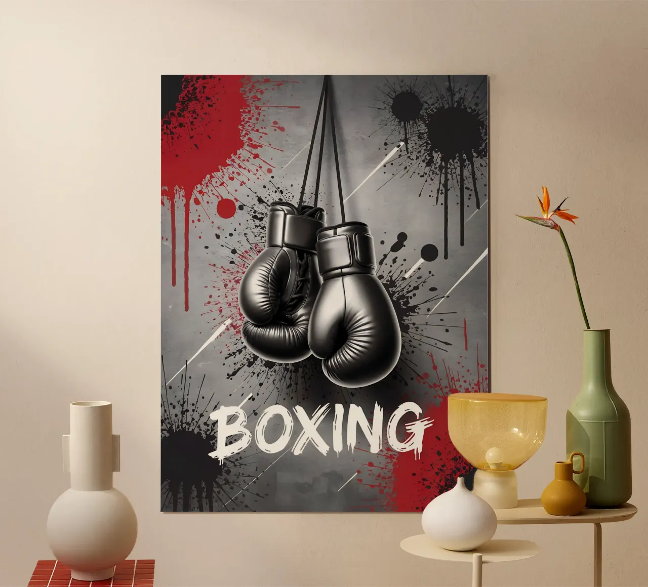 Boxe: Guantoni da pugile Graffiti poster con telaio in plastica da GameDay Studio