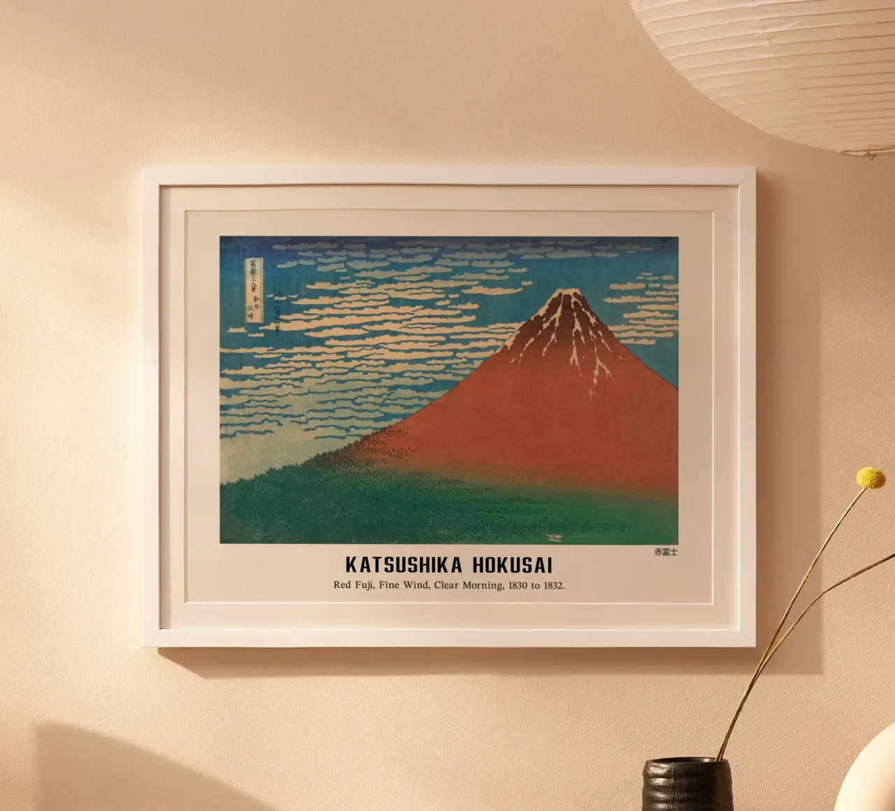 Katsushika Hokusai, roter fuji poster by Carinaprint