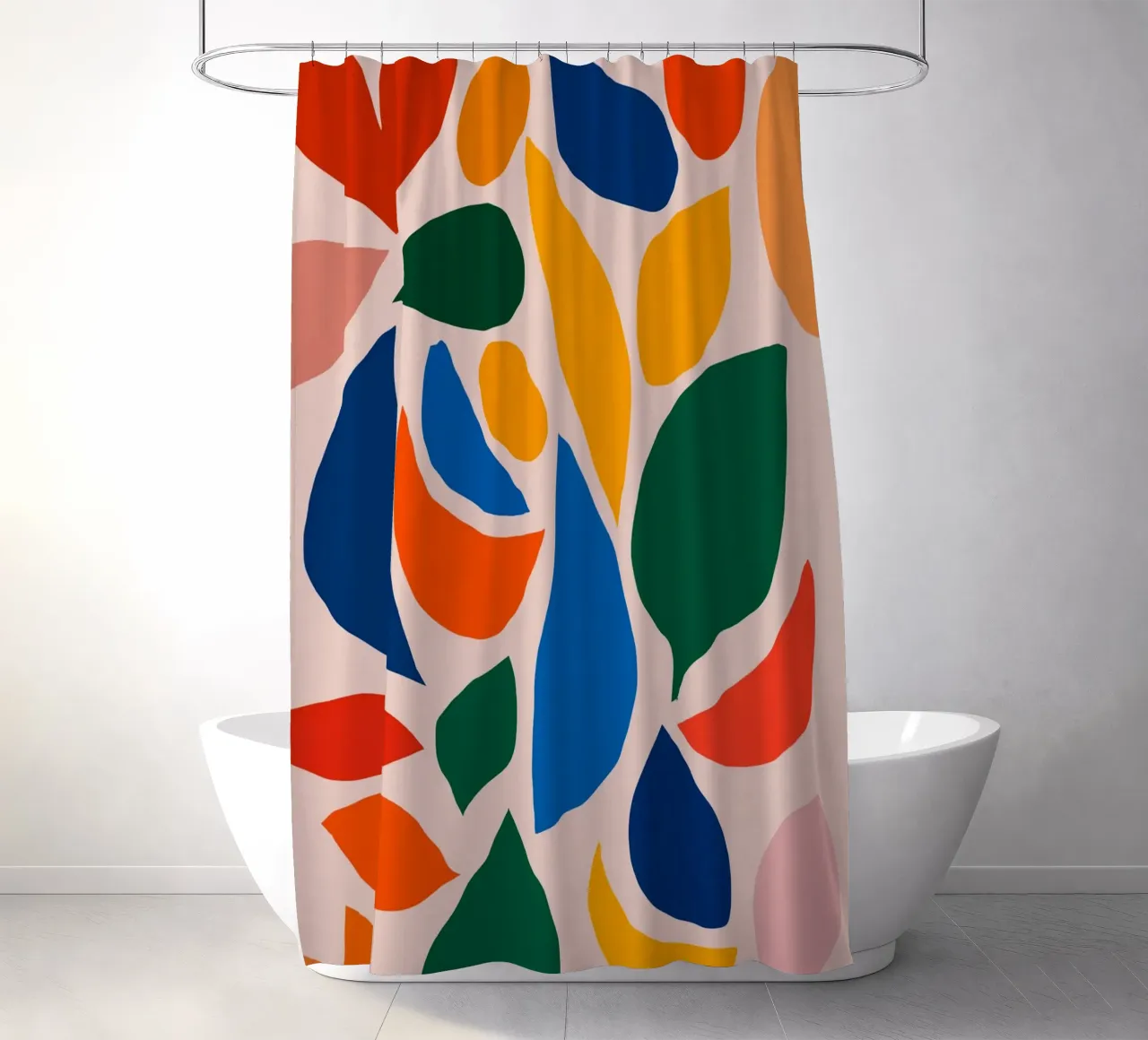 Colorful leaf cut out shape shower curtain by Little Dean