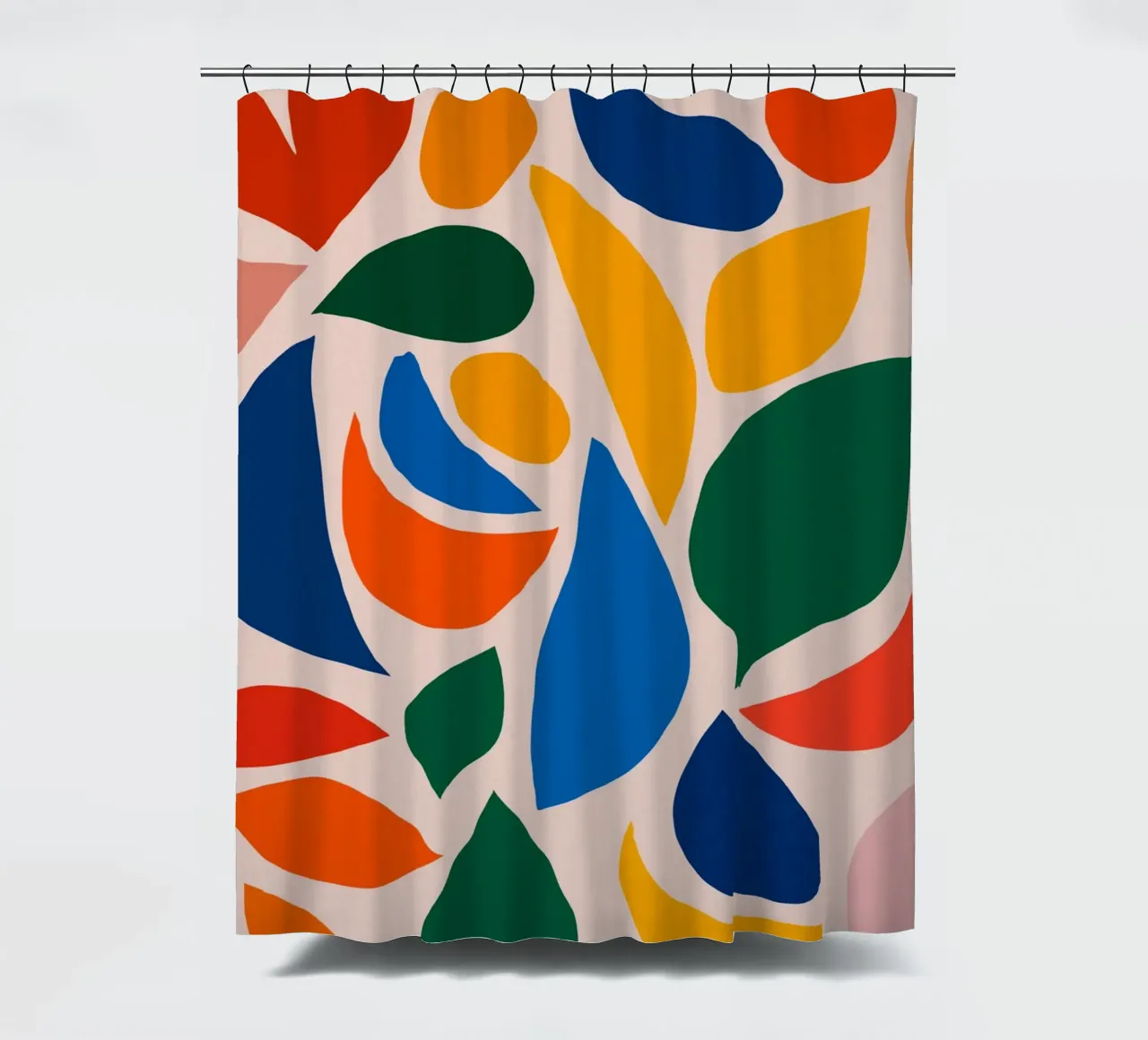 Colorful leaf cut out shape shower curtain by Little Dean