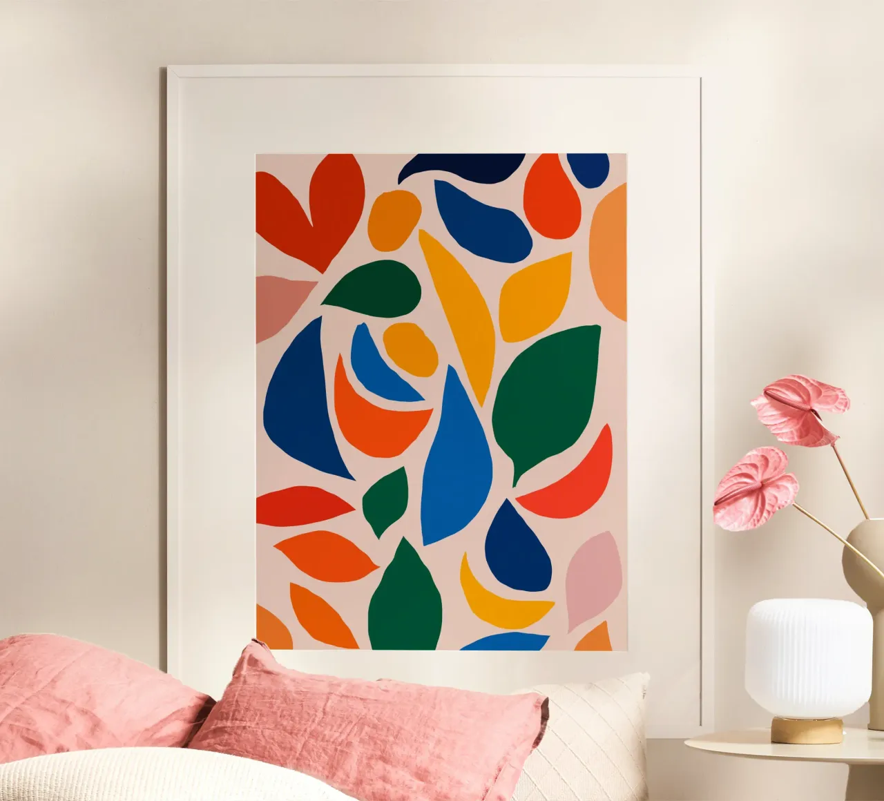 Colorful leaf cut out shape poster by Little Dean