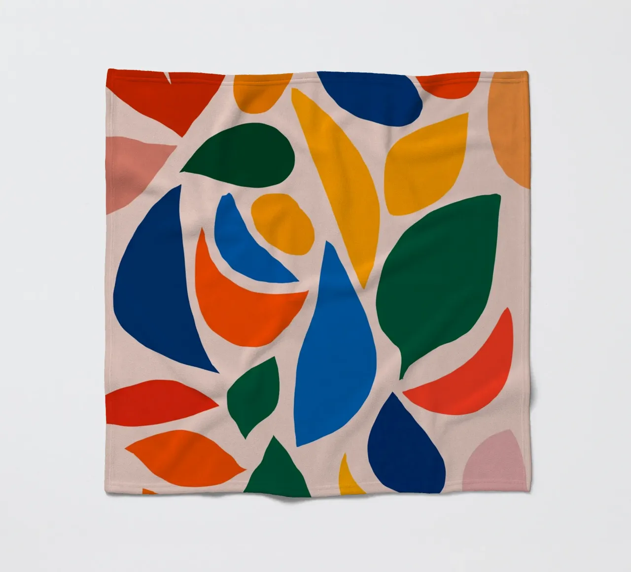 Colorful leaf cut out shape fleece blanket by Little Dean