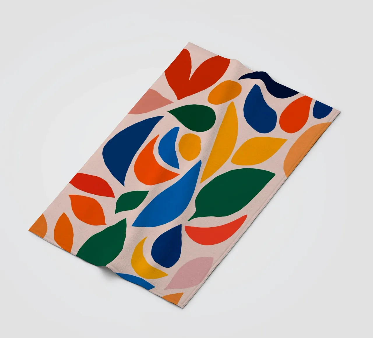 Colorful leaf cut out shape fleece blanket by Little Dean