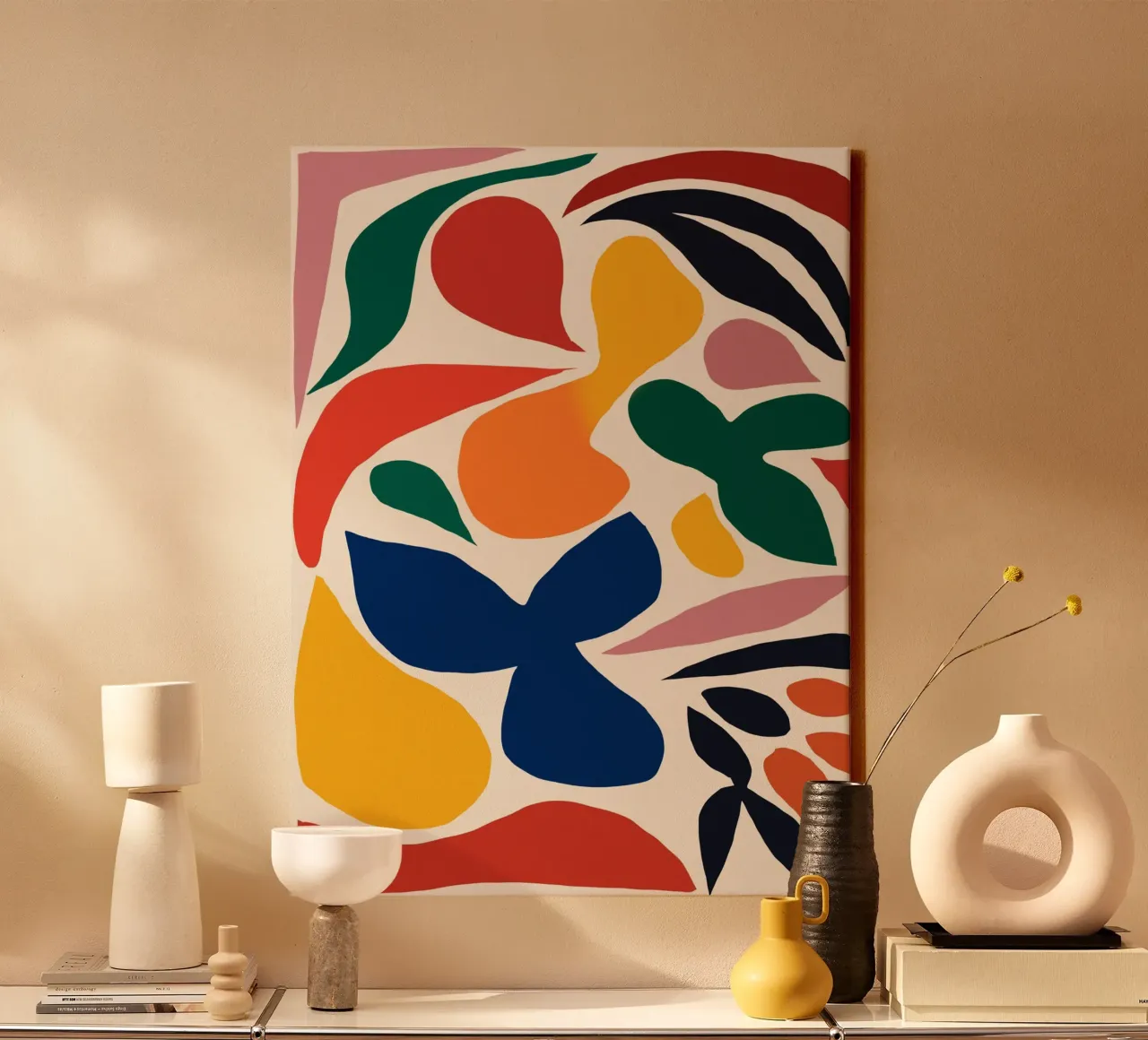 Cut out leaf and petals canvas by Little Dean