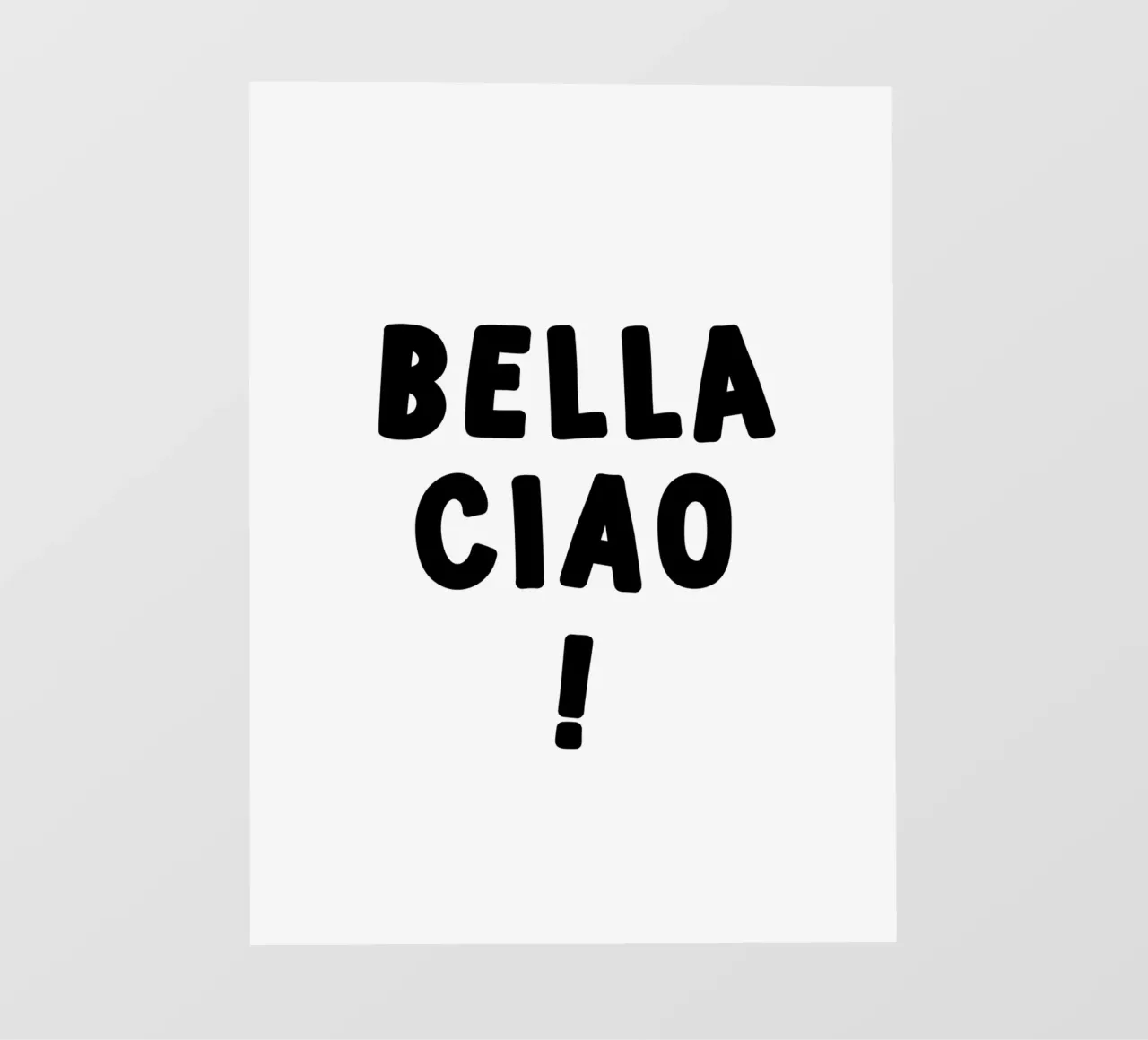 Bella Ciao pellicola backlit da YV TYPOGRAPHY