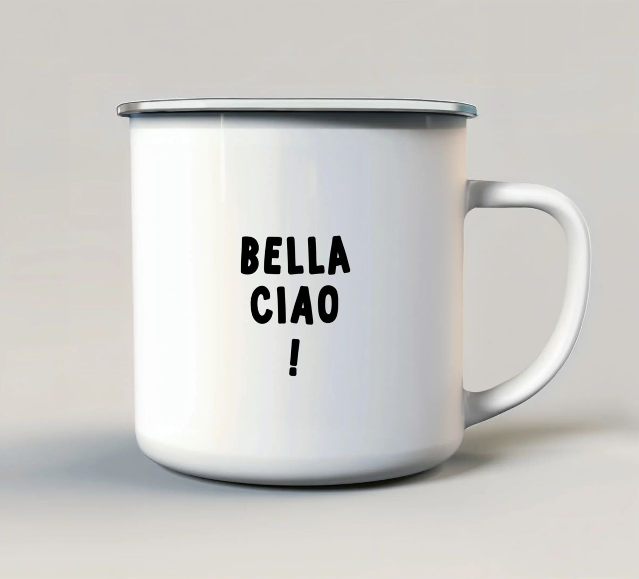 Bella Ciao tazza in smalto da YV TYPOGRAPHY