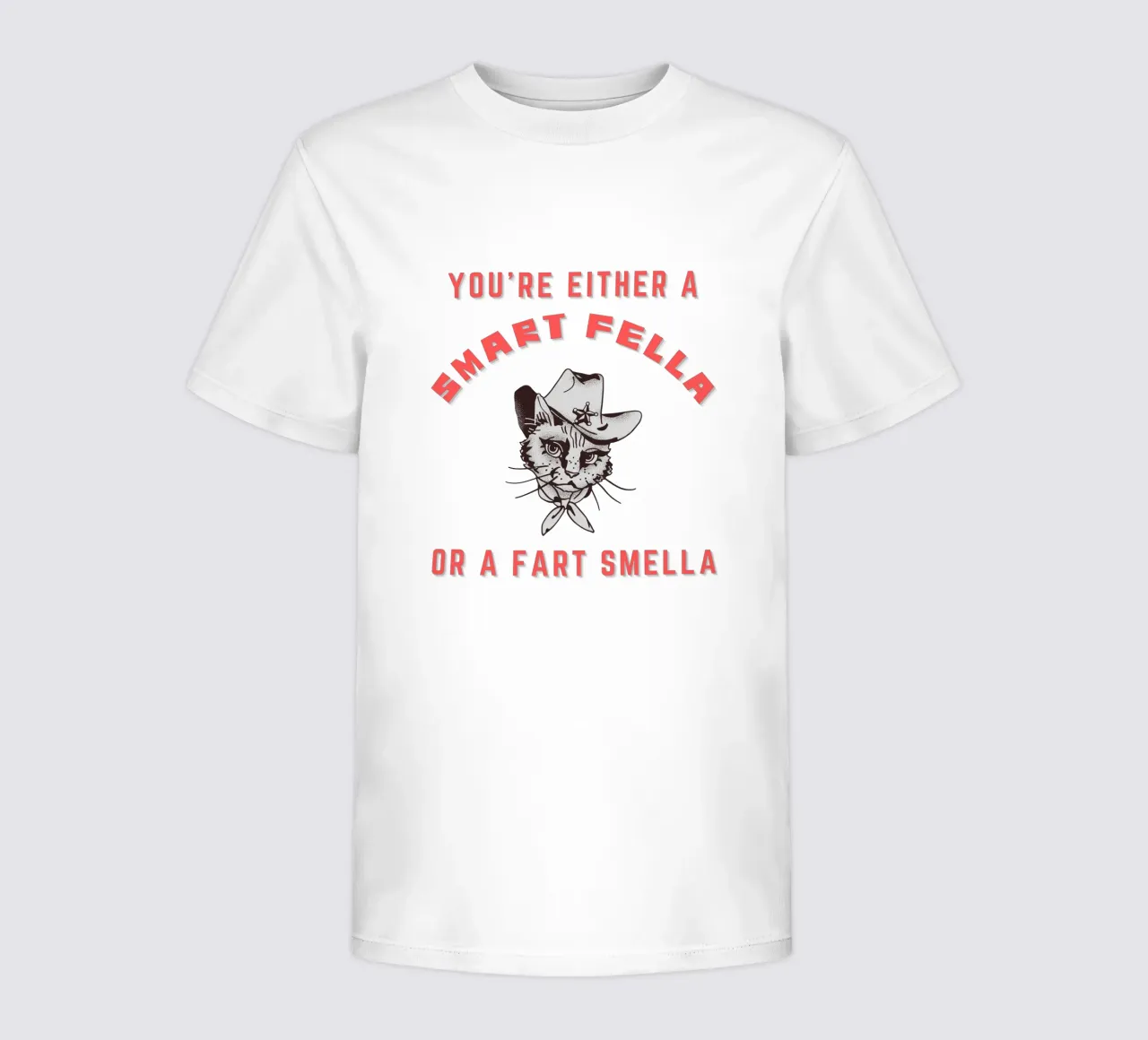 Cat Are You A Smart Fella Or Fart Smella Retro Cartoon t-shirt bambini da ririedis