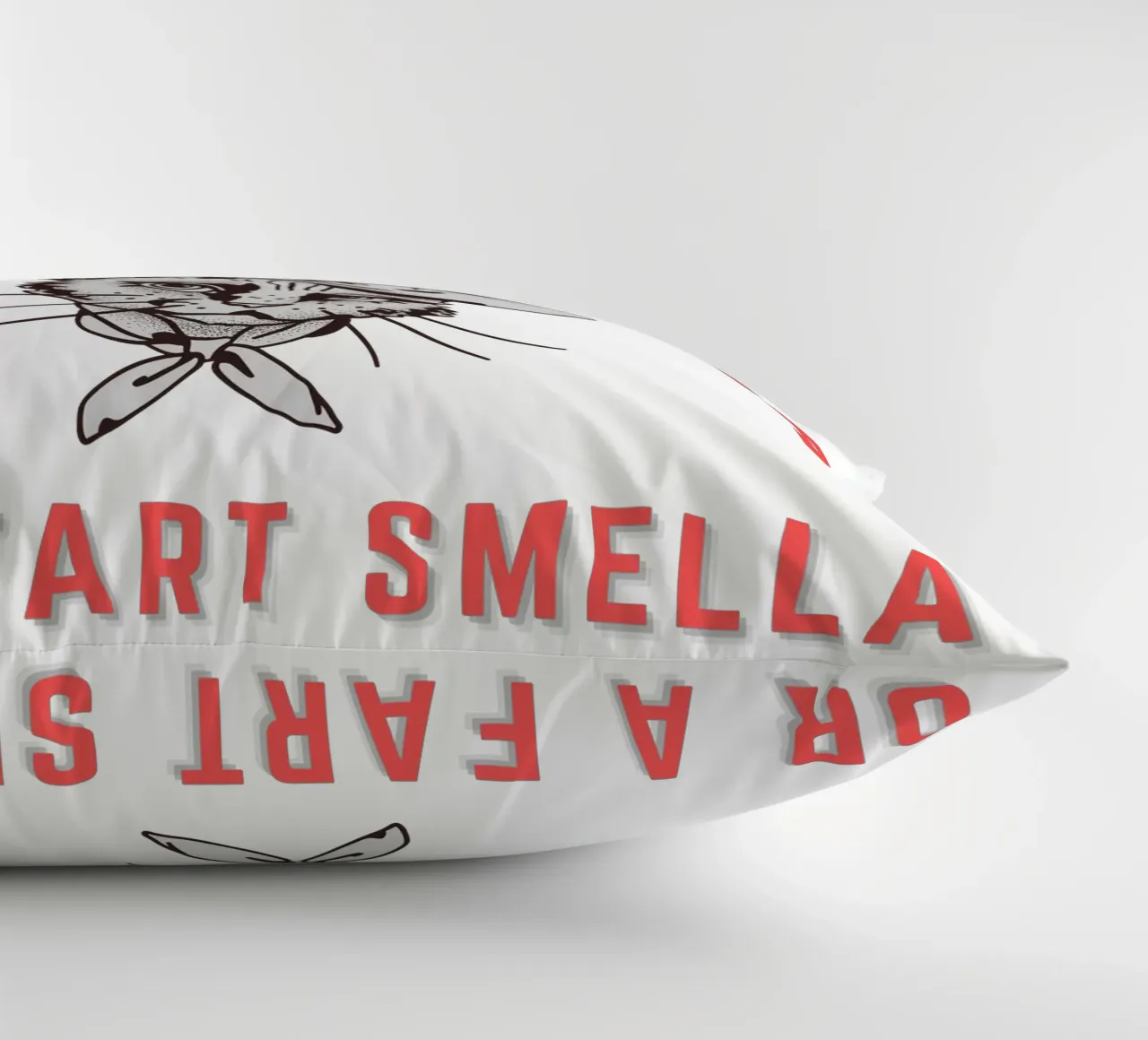 Cat Are You A Smart Fella Or Fart Smella Retro Cartoon cuscino da ririedis