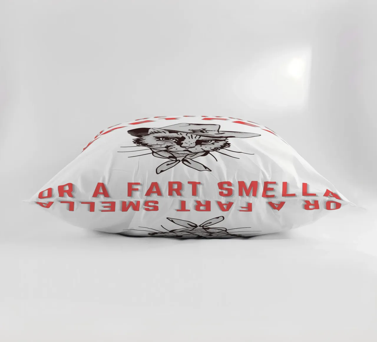Cat Are You A Smart Fella Or Fart Smella Retro Cartoon cuscino da ririedis
