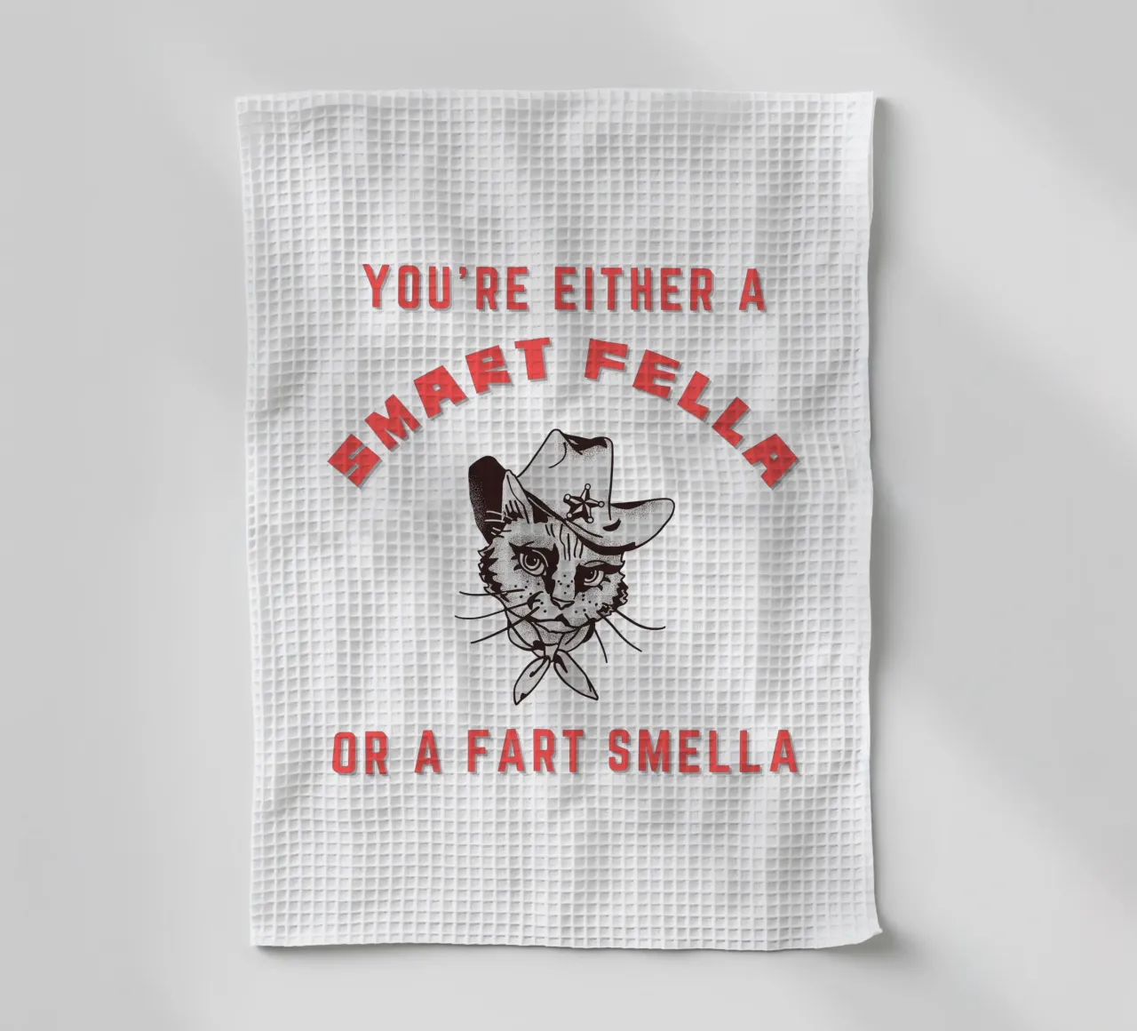 Cat Are You A Smart Fella Or Fart Smella Retro Cartoon canovaccio da cucina da ririedis