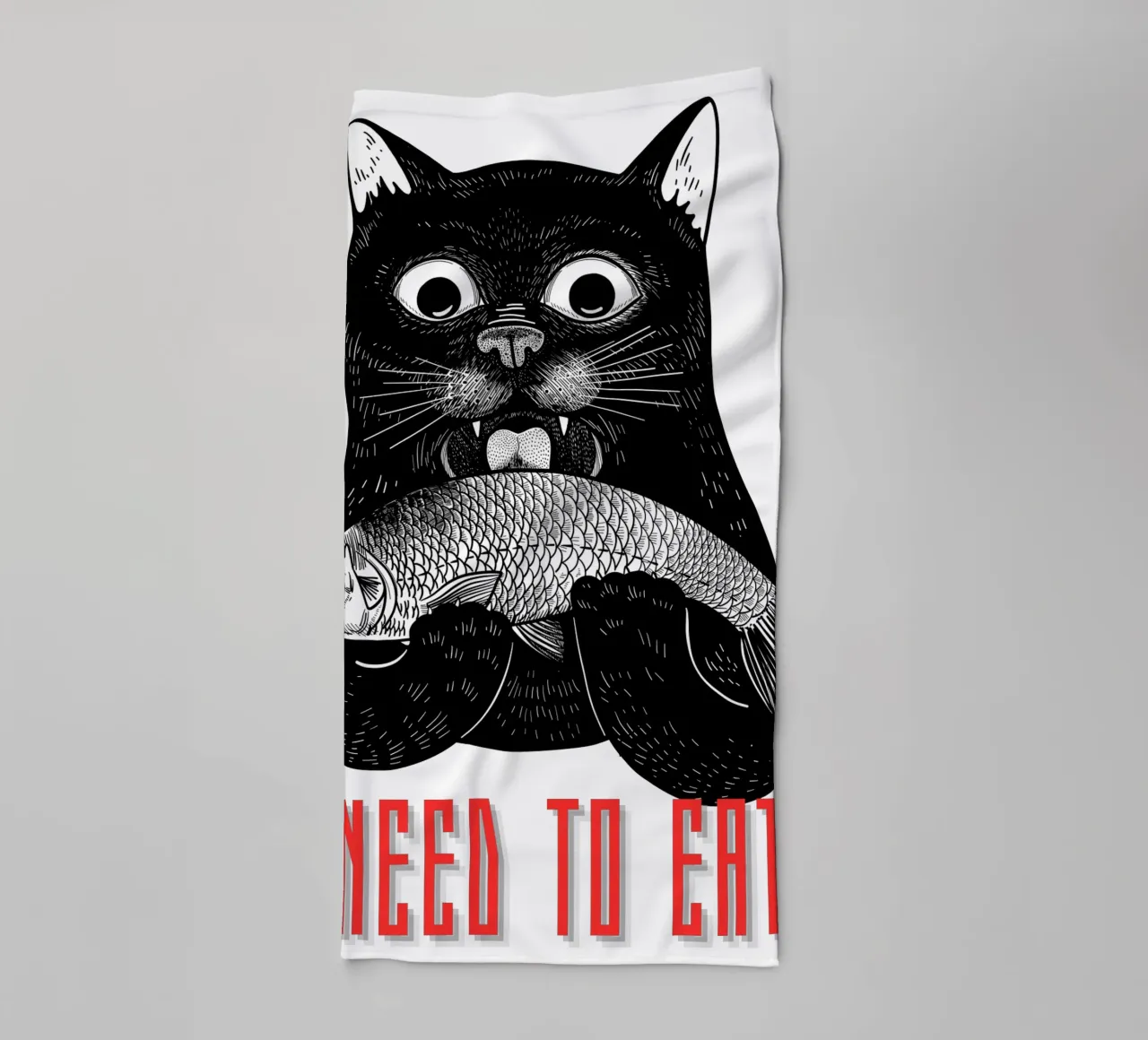 CAT NEED TO EAT towel by ririedis