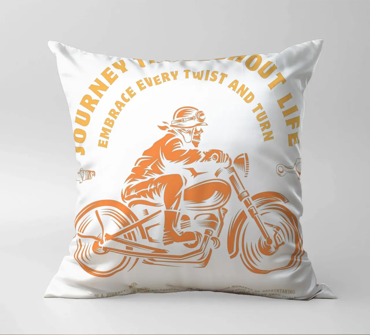 journey throughout life motor cycle decorative cushion by ririedis