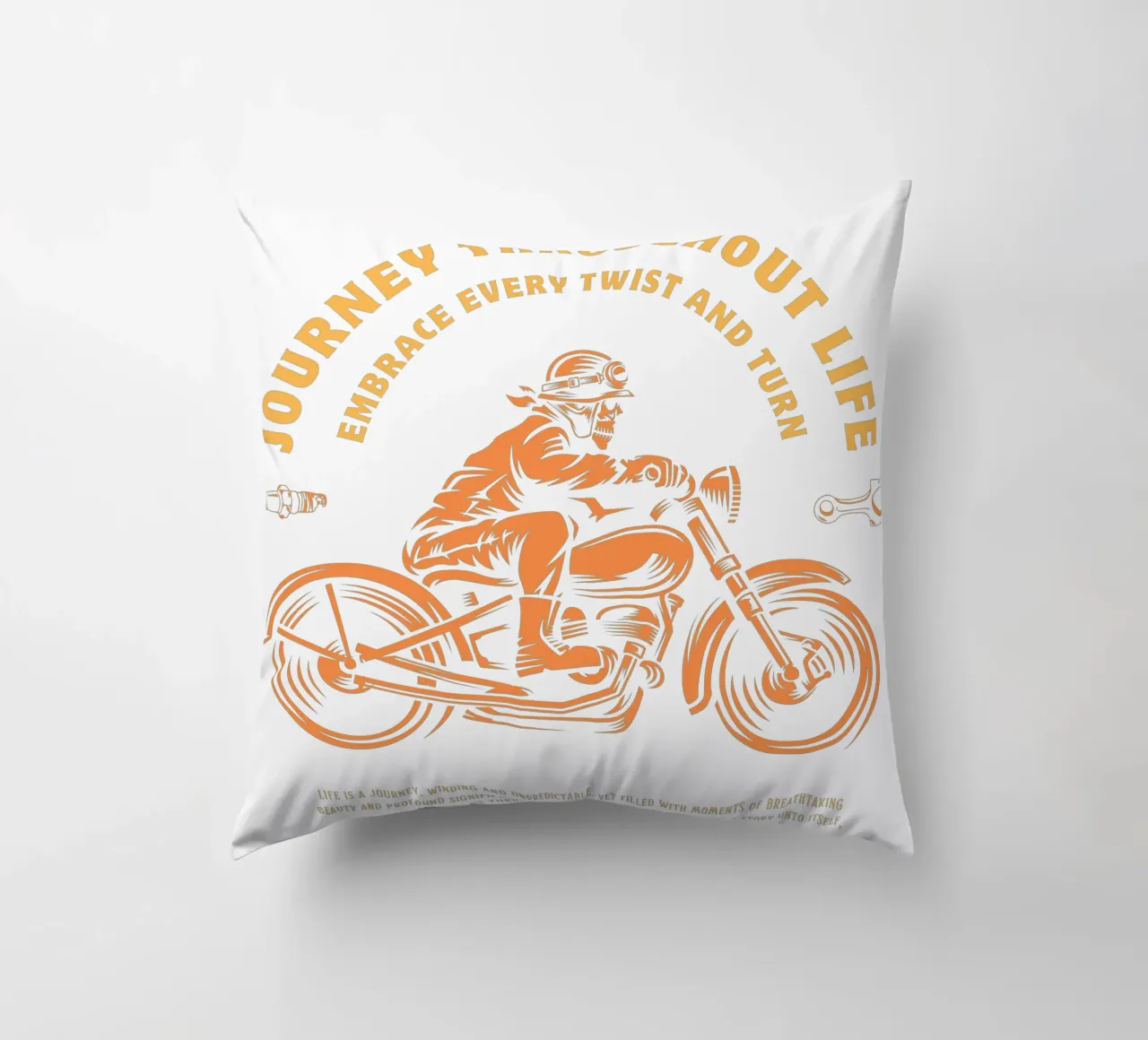 journey throughout life motor cycle decorative cushion by ririedis
