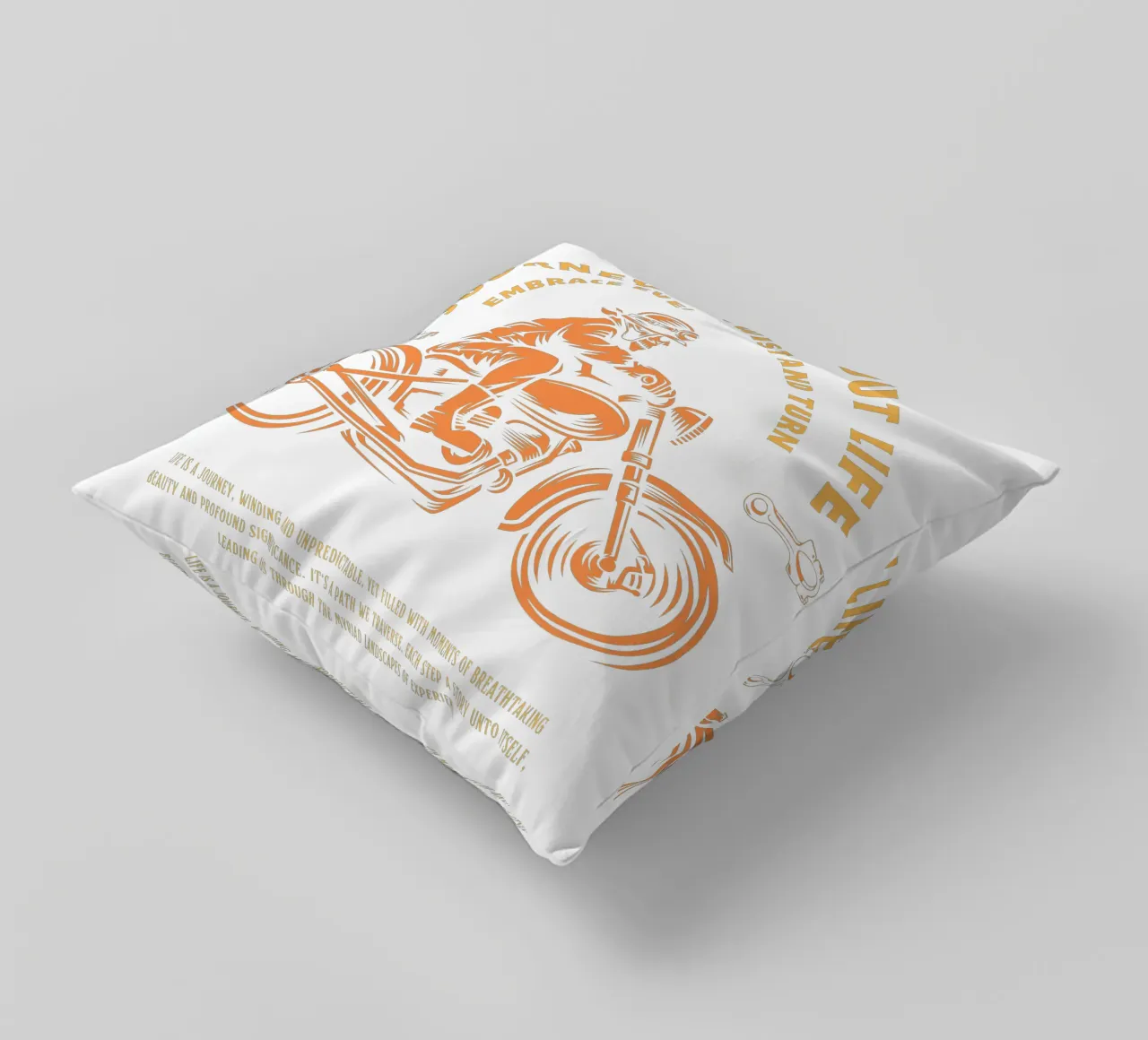 journey throughout life motor cycle decorative cushion by ririedis