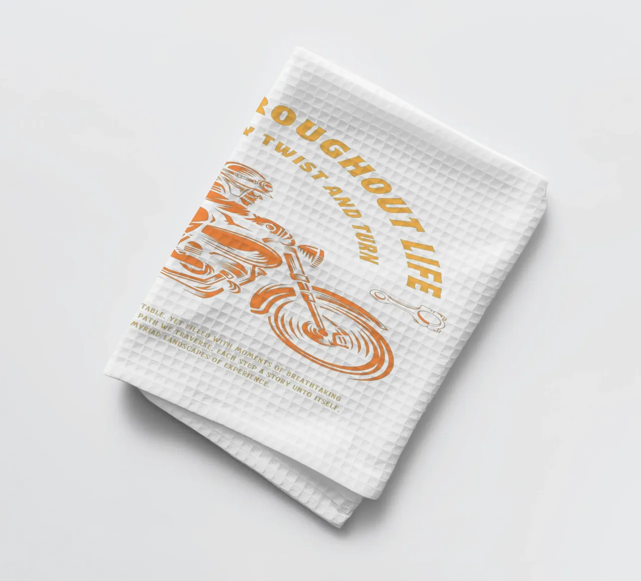 journey throughout life motor cycle tea towel by ririedis