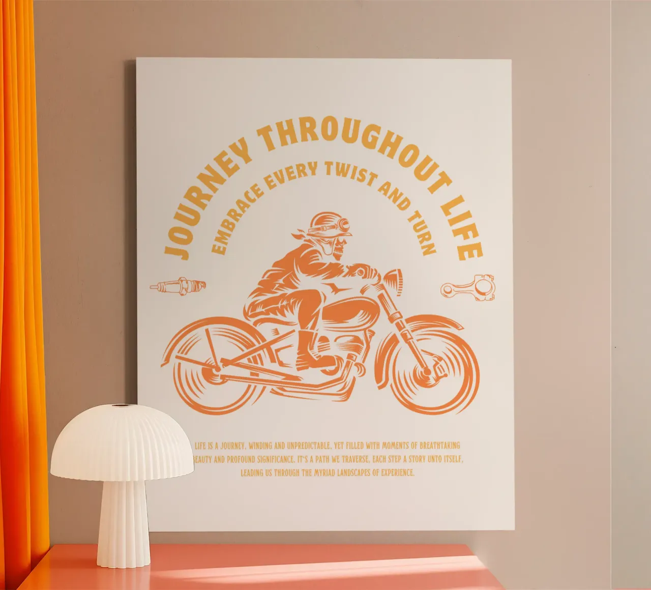 journey throughout life motor cycle canvas by ririedis