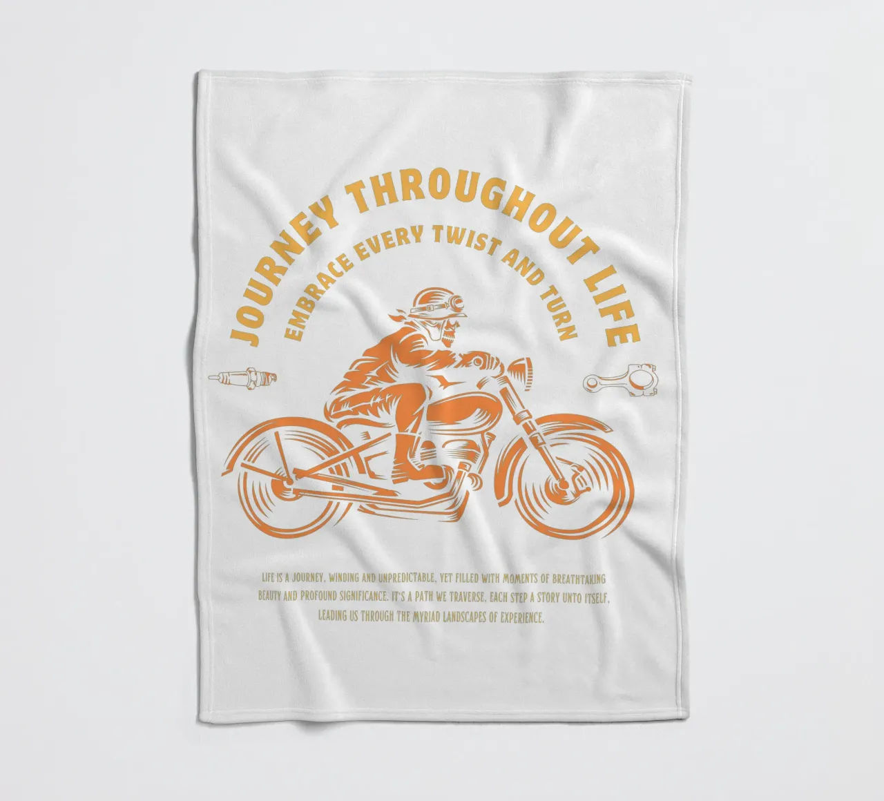 journey throughout life motor cycle fleece blanket by ririedis