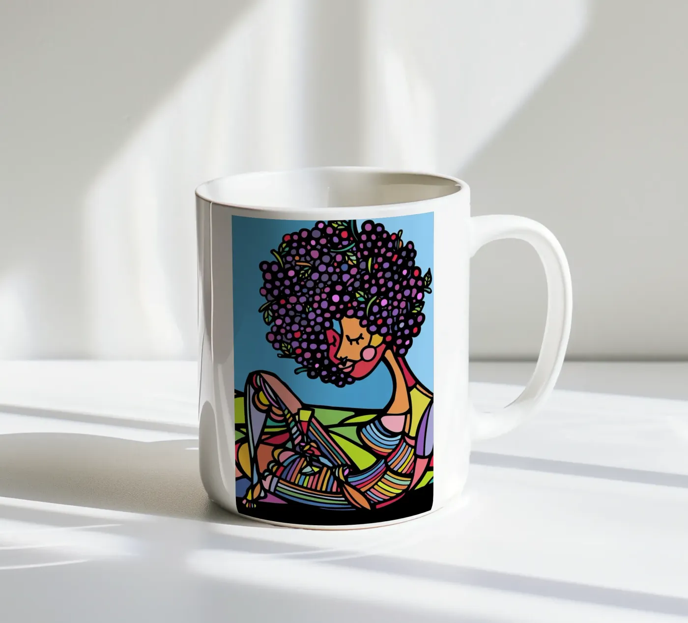 Afro keramische mok van Ninhol