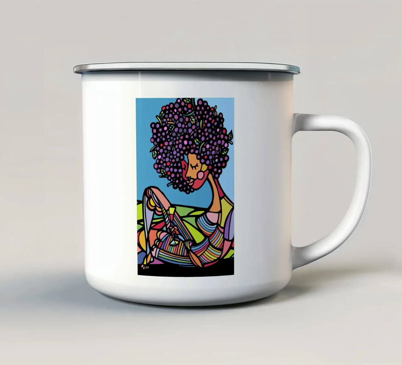 Afro tazza in smalto da Ninhol