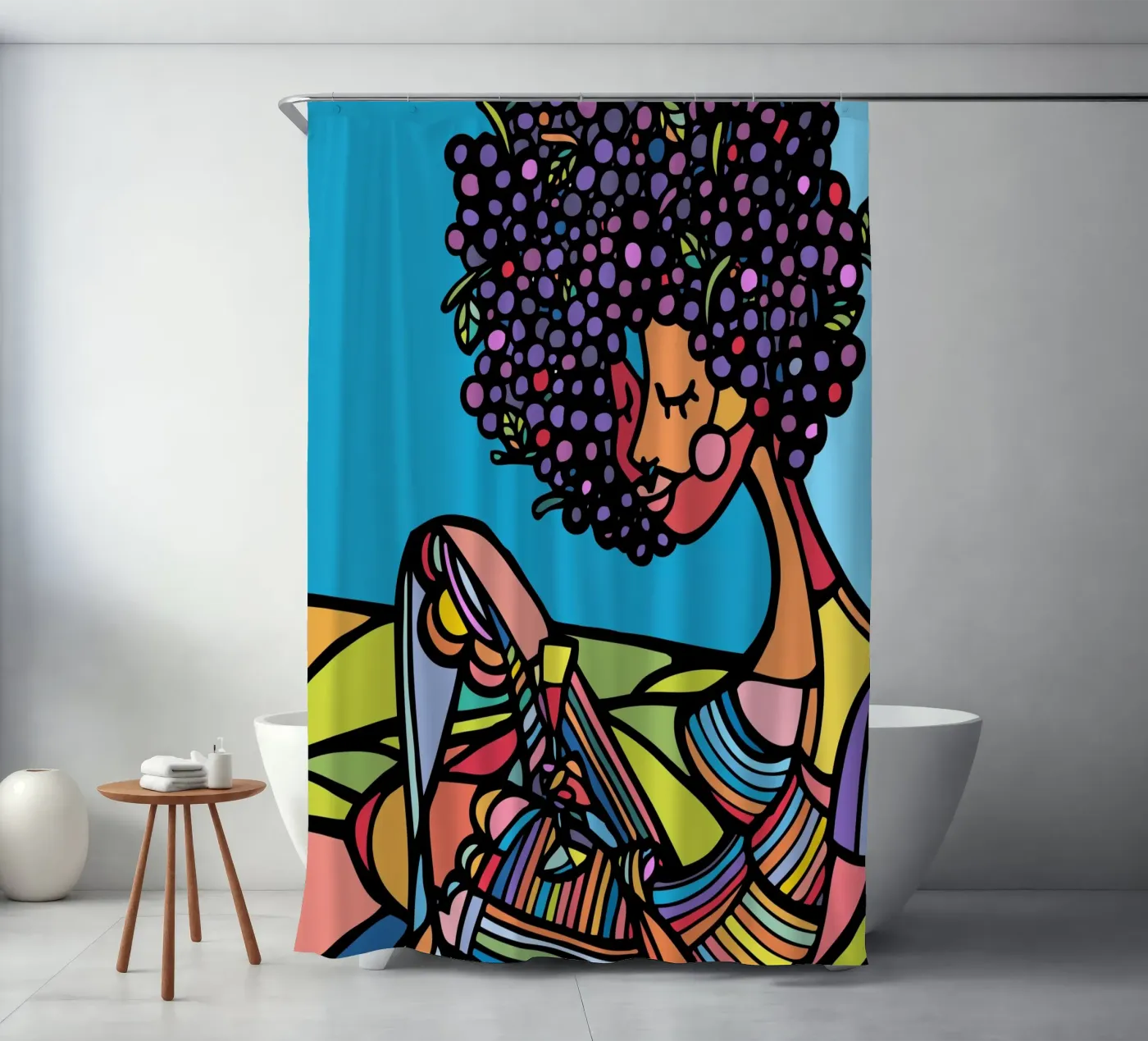 Afro douchegordijn van Ninhol