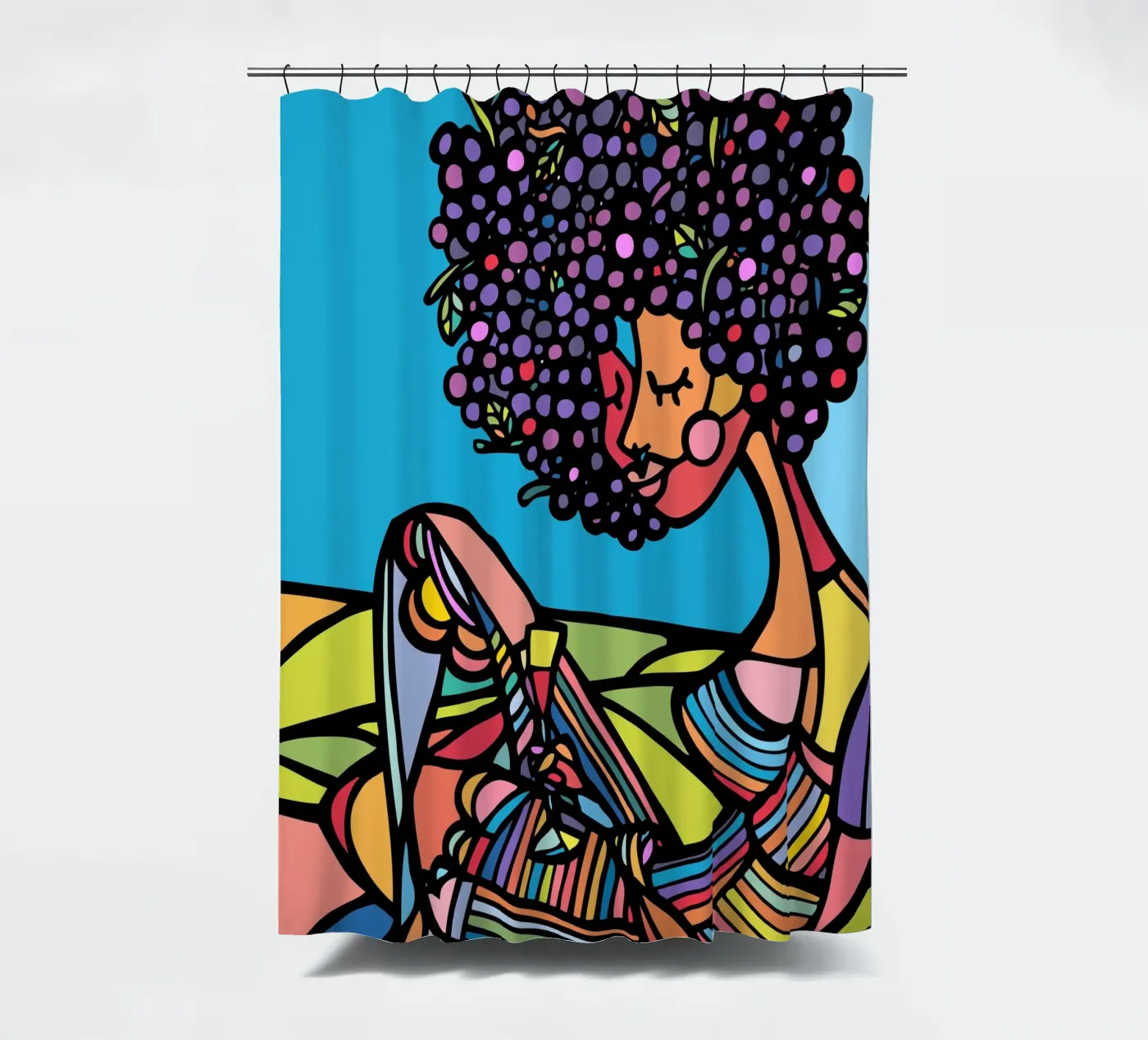 Afro douchegordijn van Ninhol